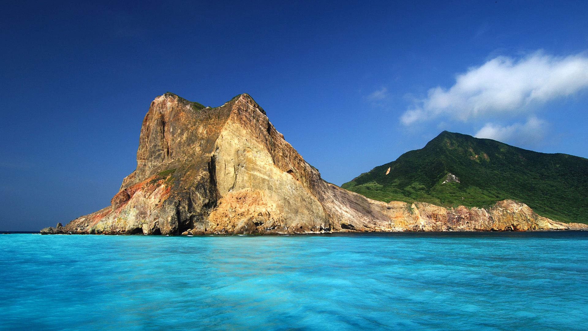 Isola rocciosa mare blu, 1920x1080 Full HD, Desktop
