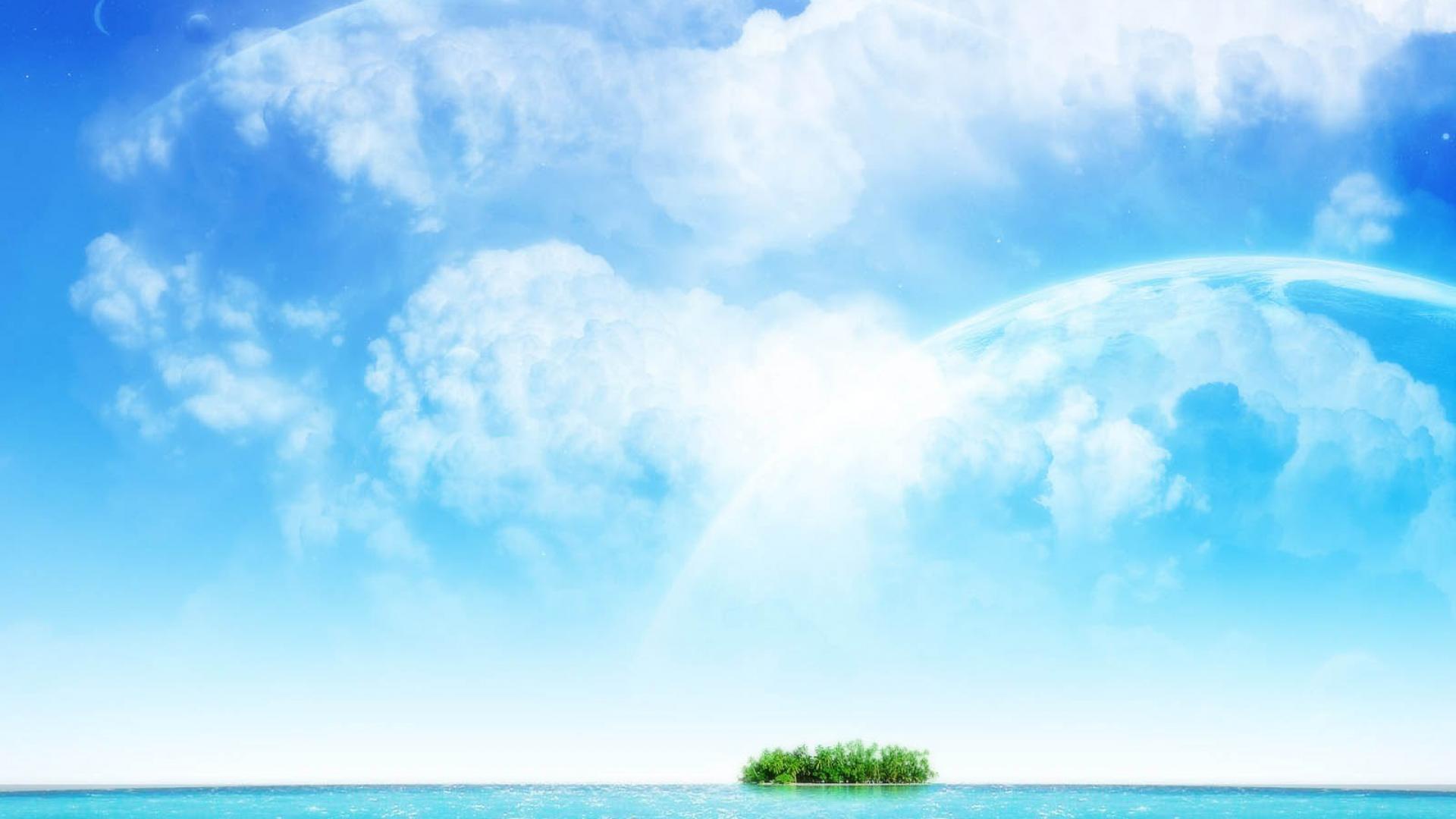 Isola tropicale cielo blu, 1920x1080 Full HD 1080p, Laptop