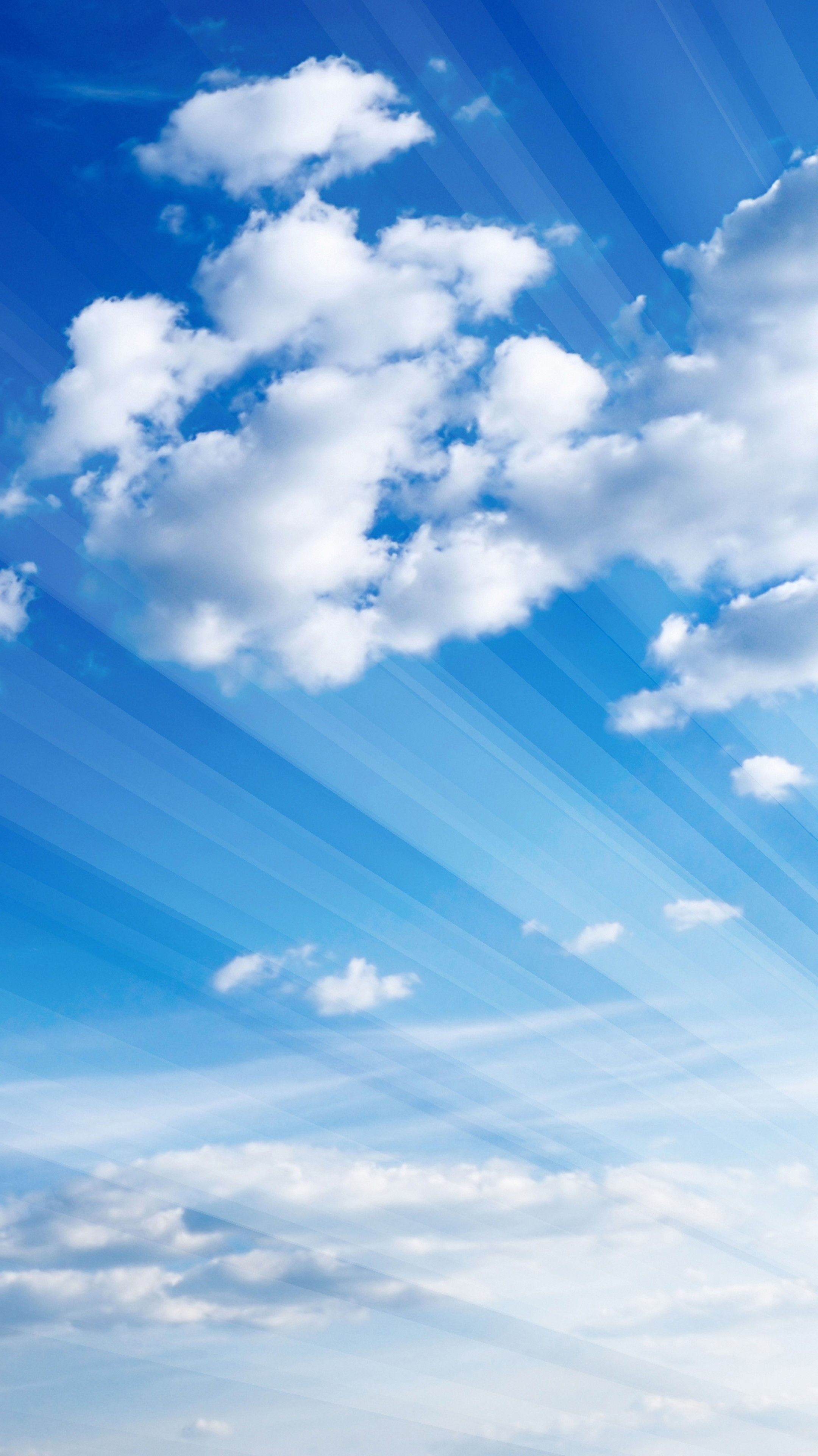 Nuvole bianche e raggi di sole, 2160x3840 Verticale, Telefono