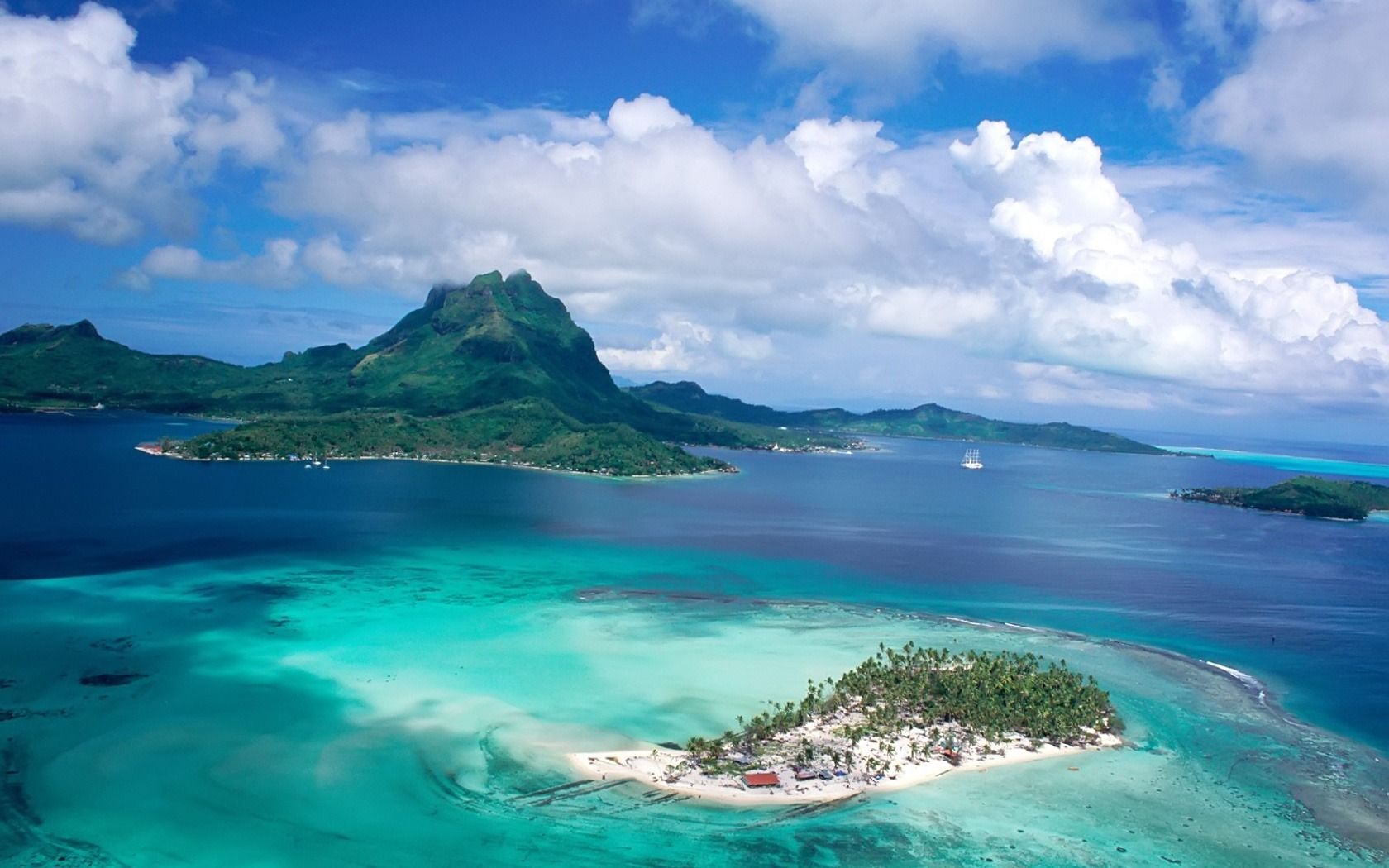 Isola tropicale vista aerea Tahiti, 1680x1050 HD Ready, Notebook Gaming