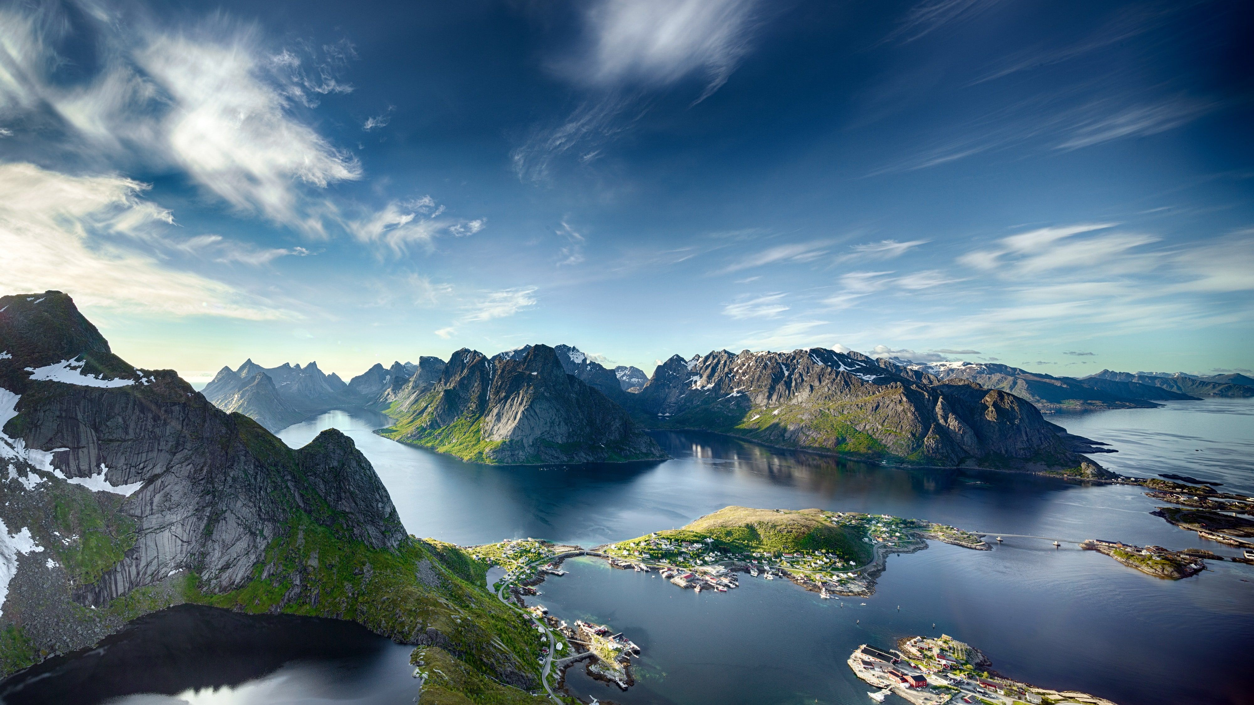 Isole Lofoten, Norvegia, montagne e mare, 4000x2250 UHD, PC 4K
