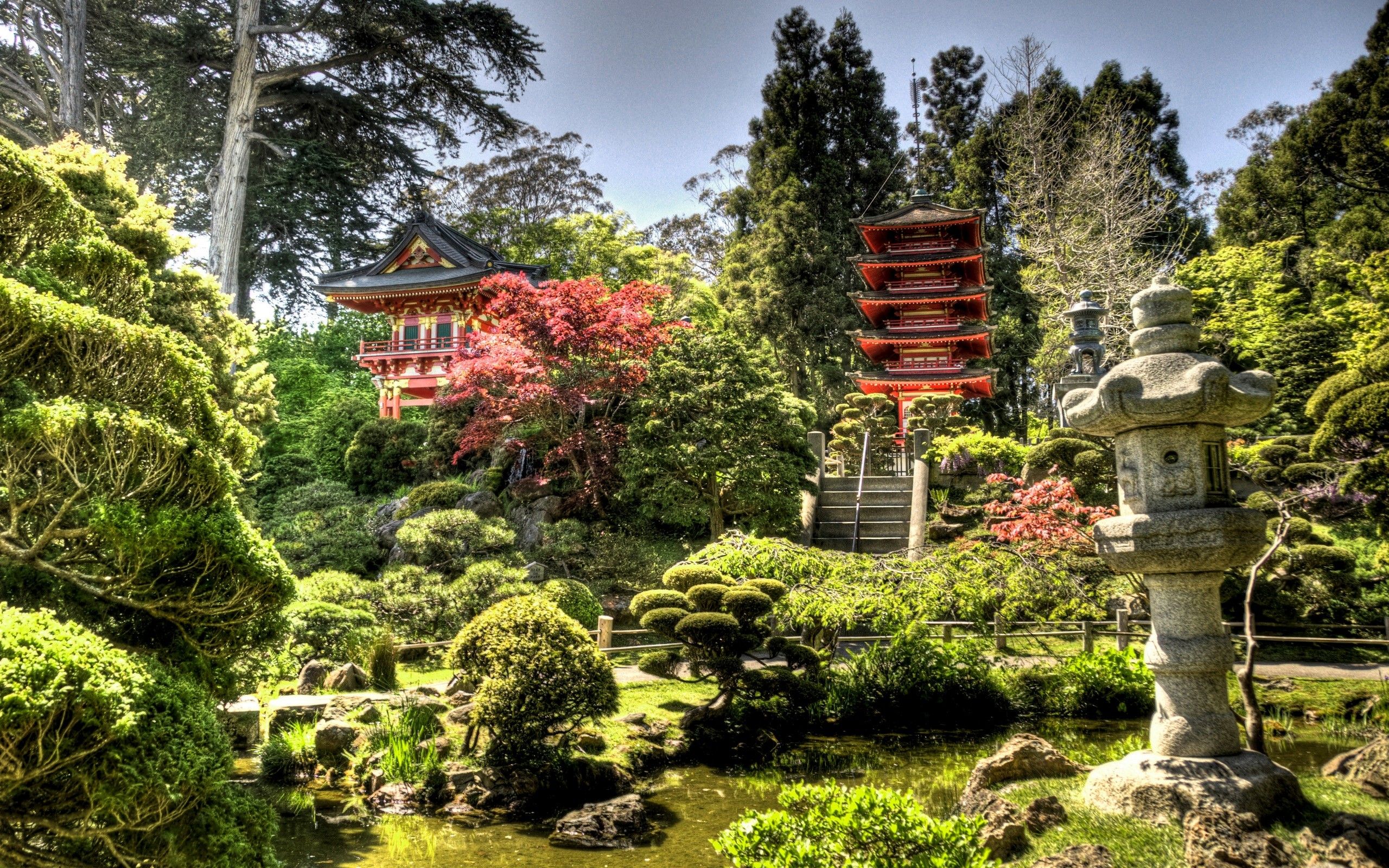 Giardino giapponese con pagoda, 2560x1600 2K+, PC