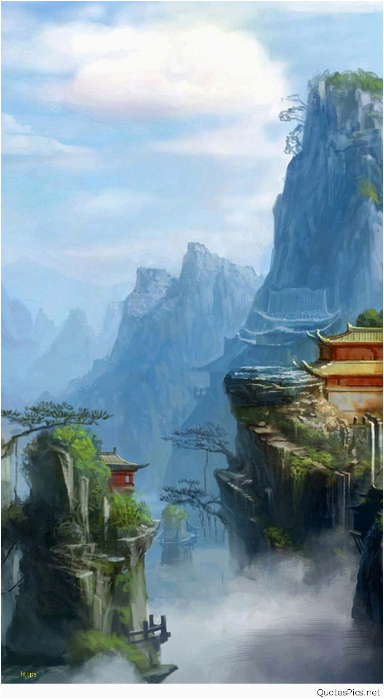Montagne e tempio giapponese, 750x1364 Verticale, Mobile