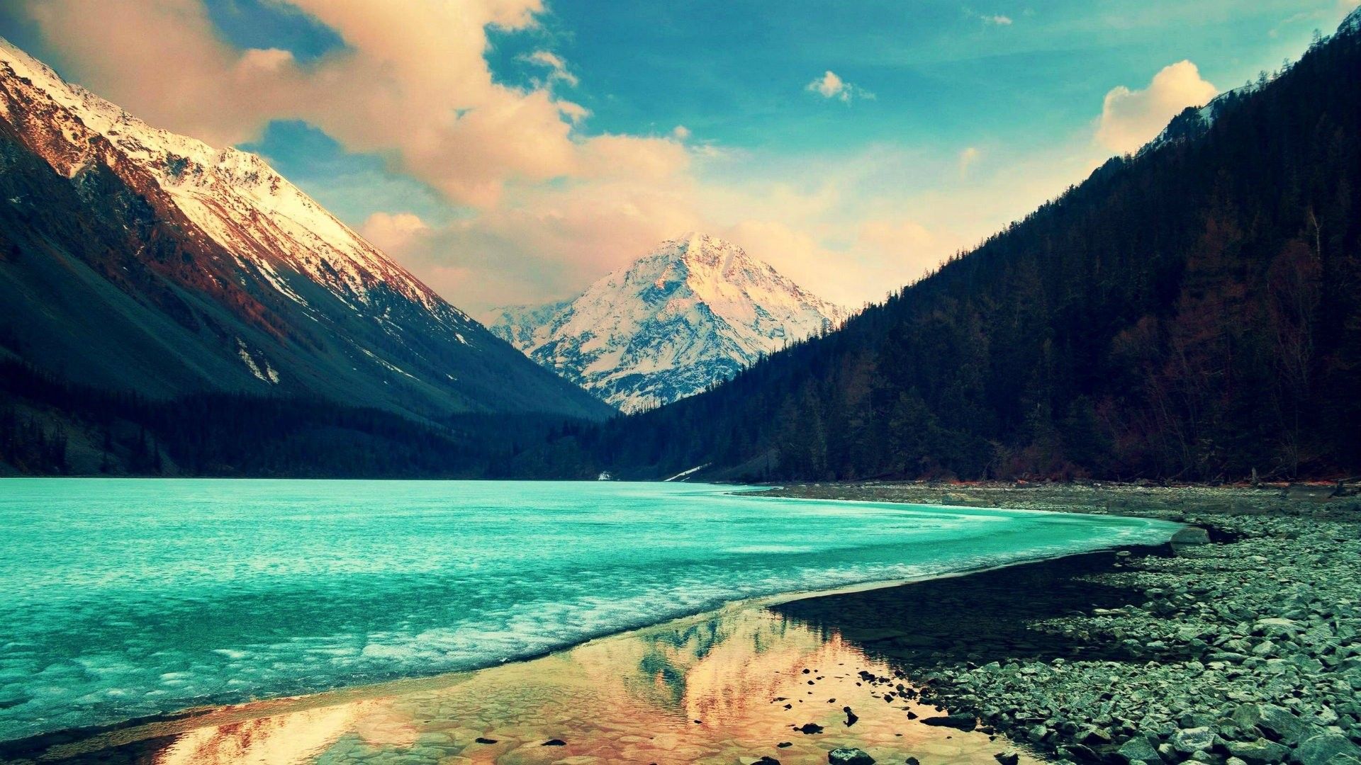 Lago turchese e montagne innevate, 1920x1080 Full HD 1080p, Laptop