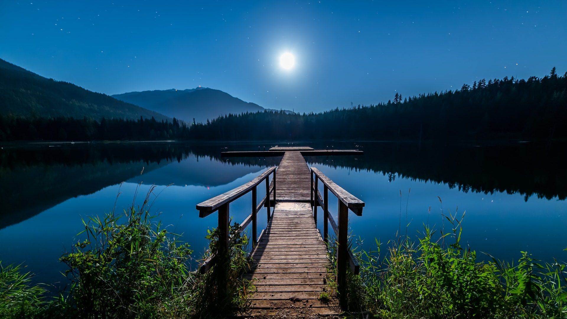 molo di legno lago notturno, 1920x1080 1080p, PC Desktop
