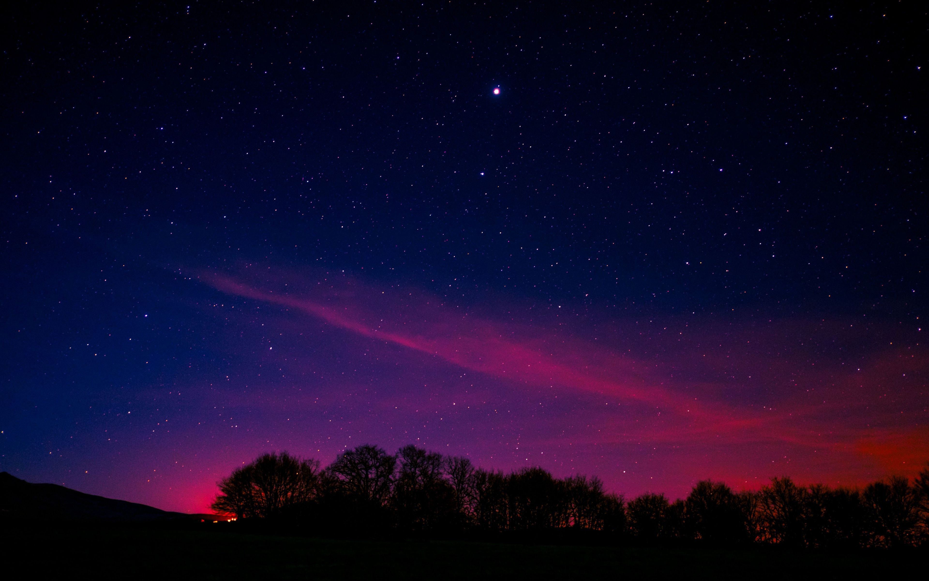 Cielo stellato notturno rosa, 3840x2400 4K Ultra HD, Monitor 4K