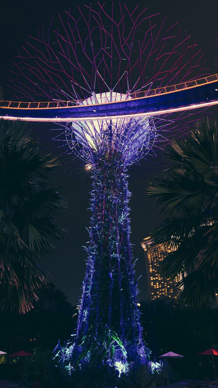 Gardens by the Bay notturno, 750x1334 Full HD Verticale, iPhone