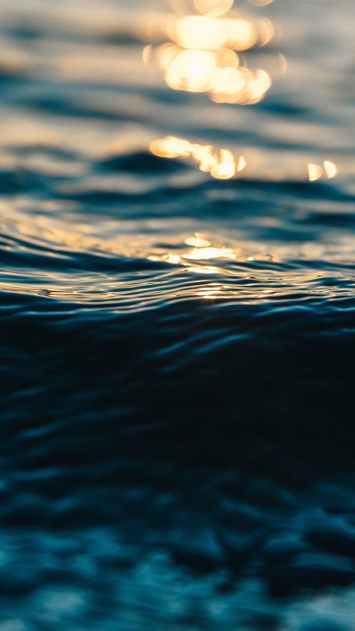 Onde di mare al tramonto, 1242x2208 Verticale, Android