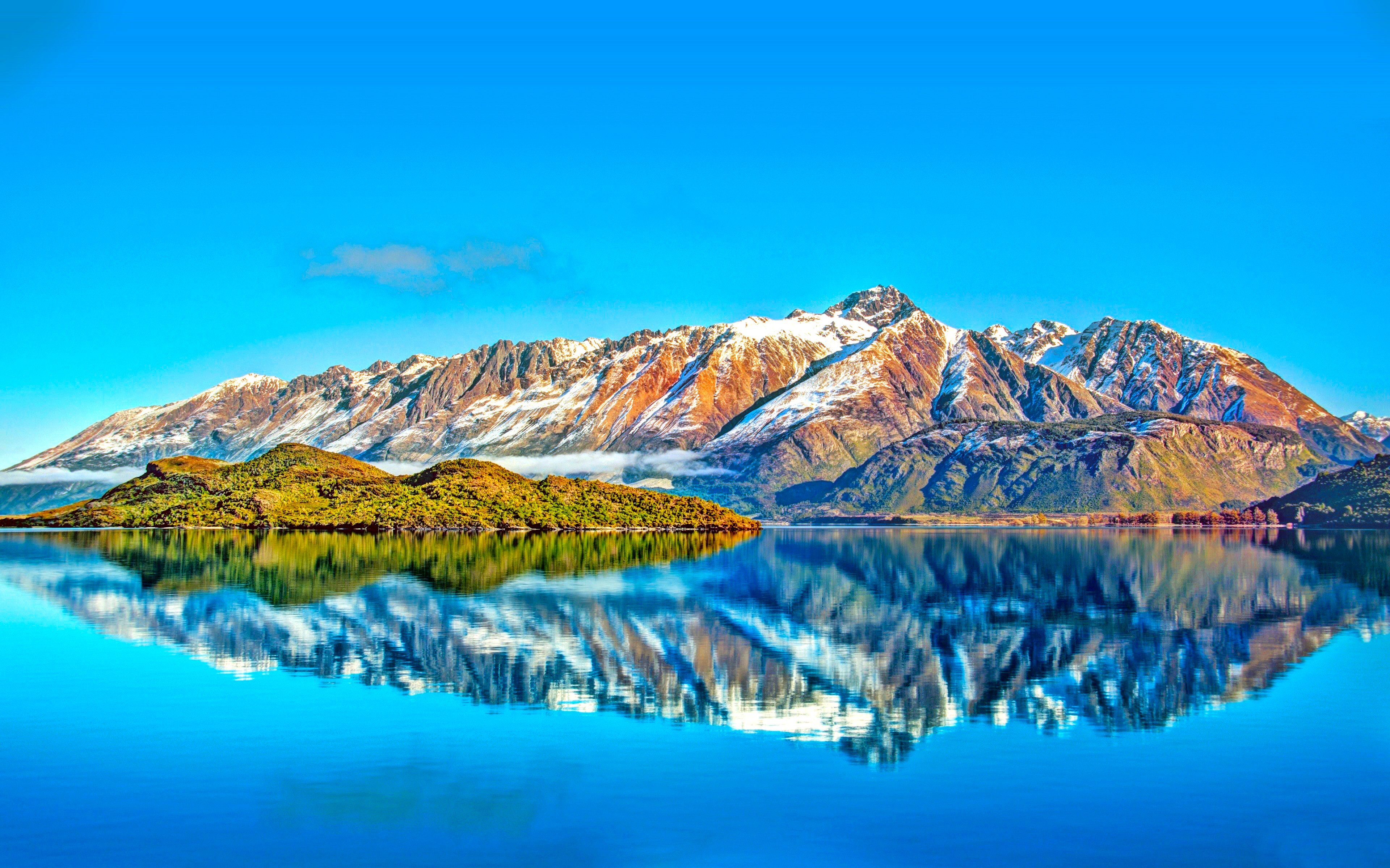 montagne innevate riflesse nel lago, 3840x2400 4K Ultra HD, Monitor 4K
