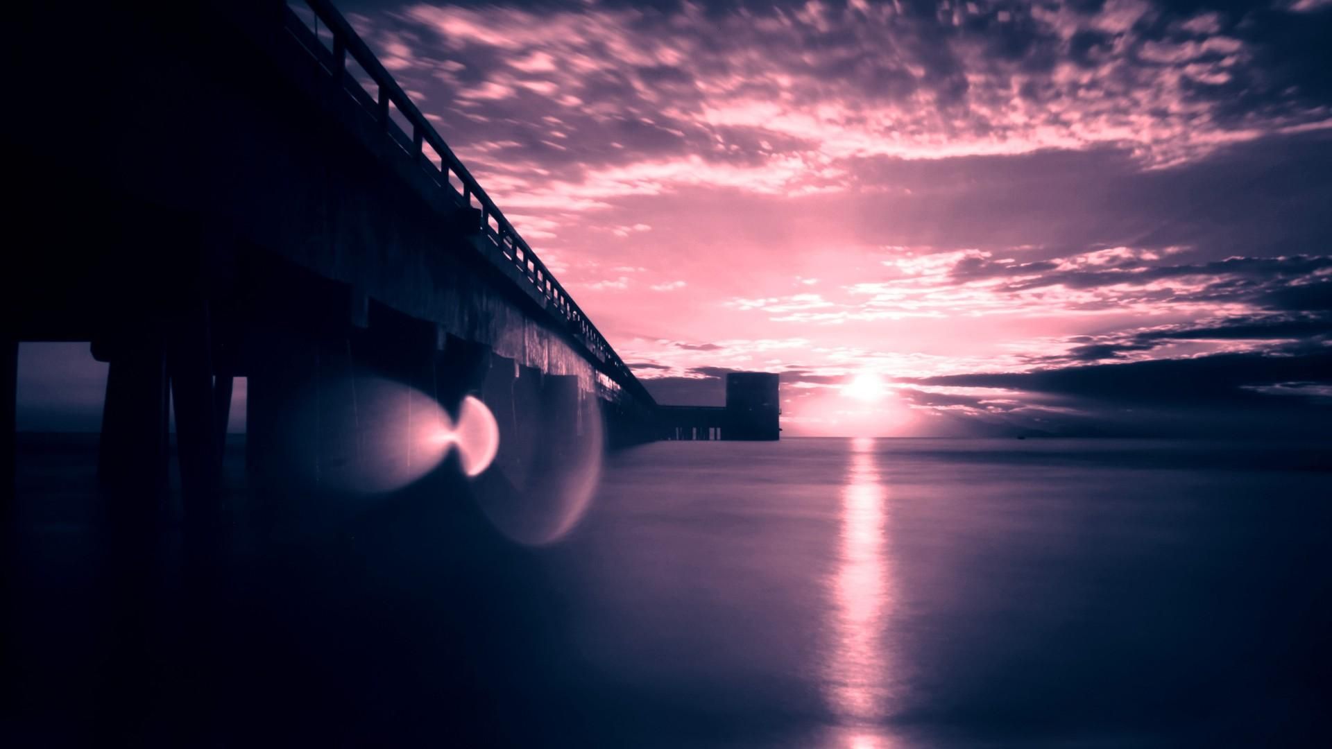 Ponte al tramonto viola, 1920x1080 1080p, Laptop