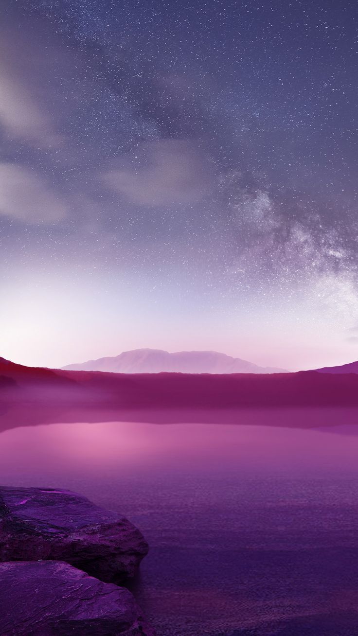 Lago viola con via lattea, 736x1308 Full HD Verticale, Smartphone