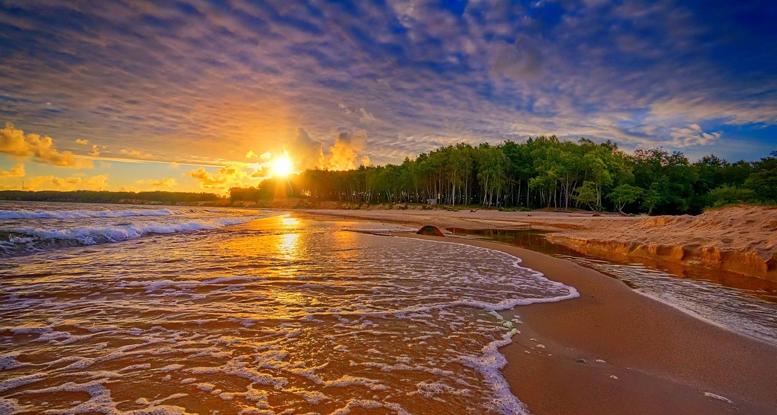 Tramonto su spiaggia tropicale, 1600x855 HD Ready, Monitor Gaming