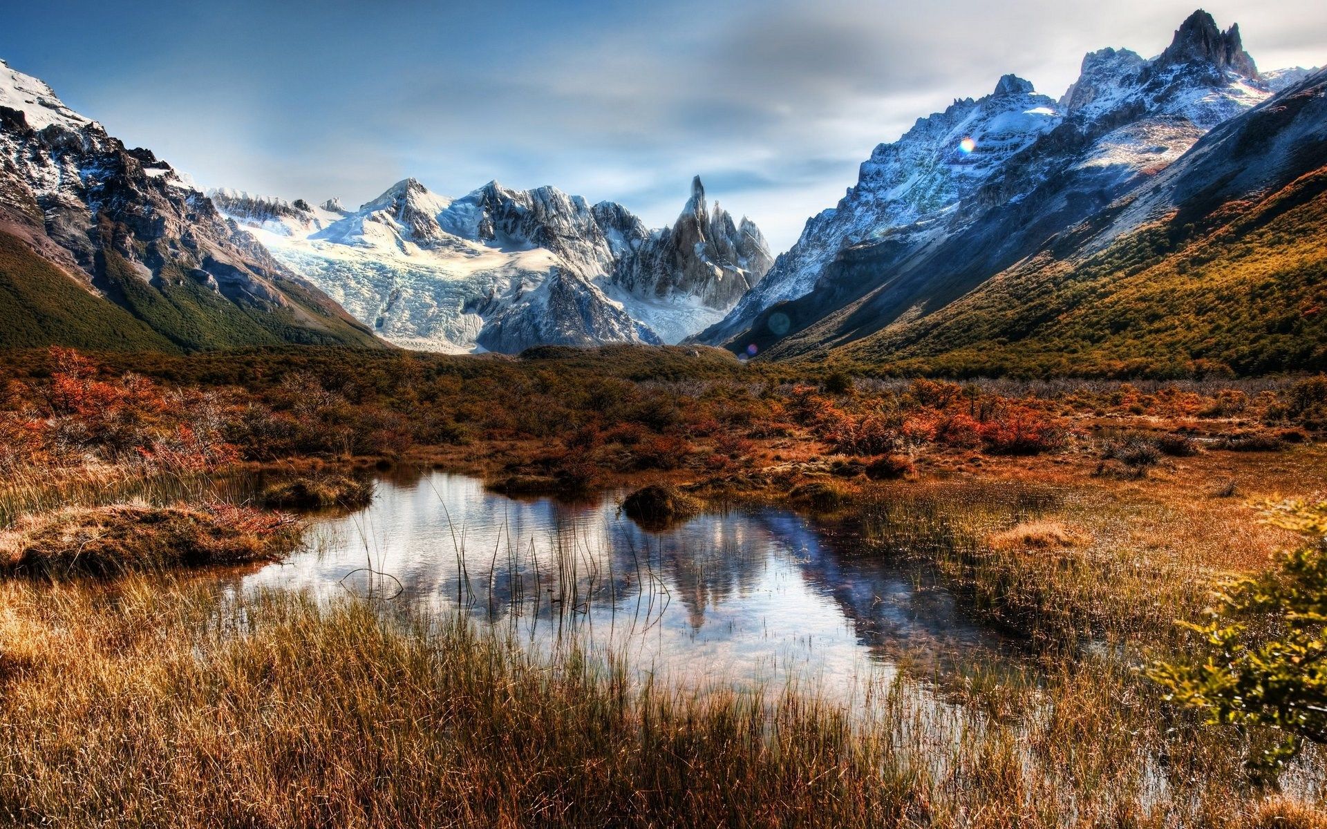 Montagne innevate laguna Patagonia, 1920x1200 WUXGA, Desktop