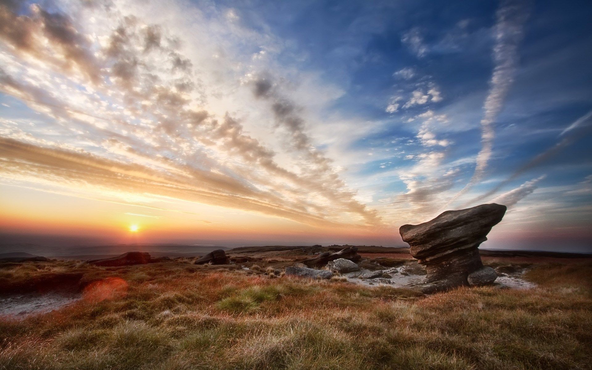 Tramonto su collina rocciosa, 1920x1200 WUXGA, Desktop