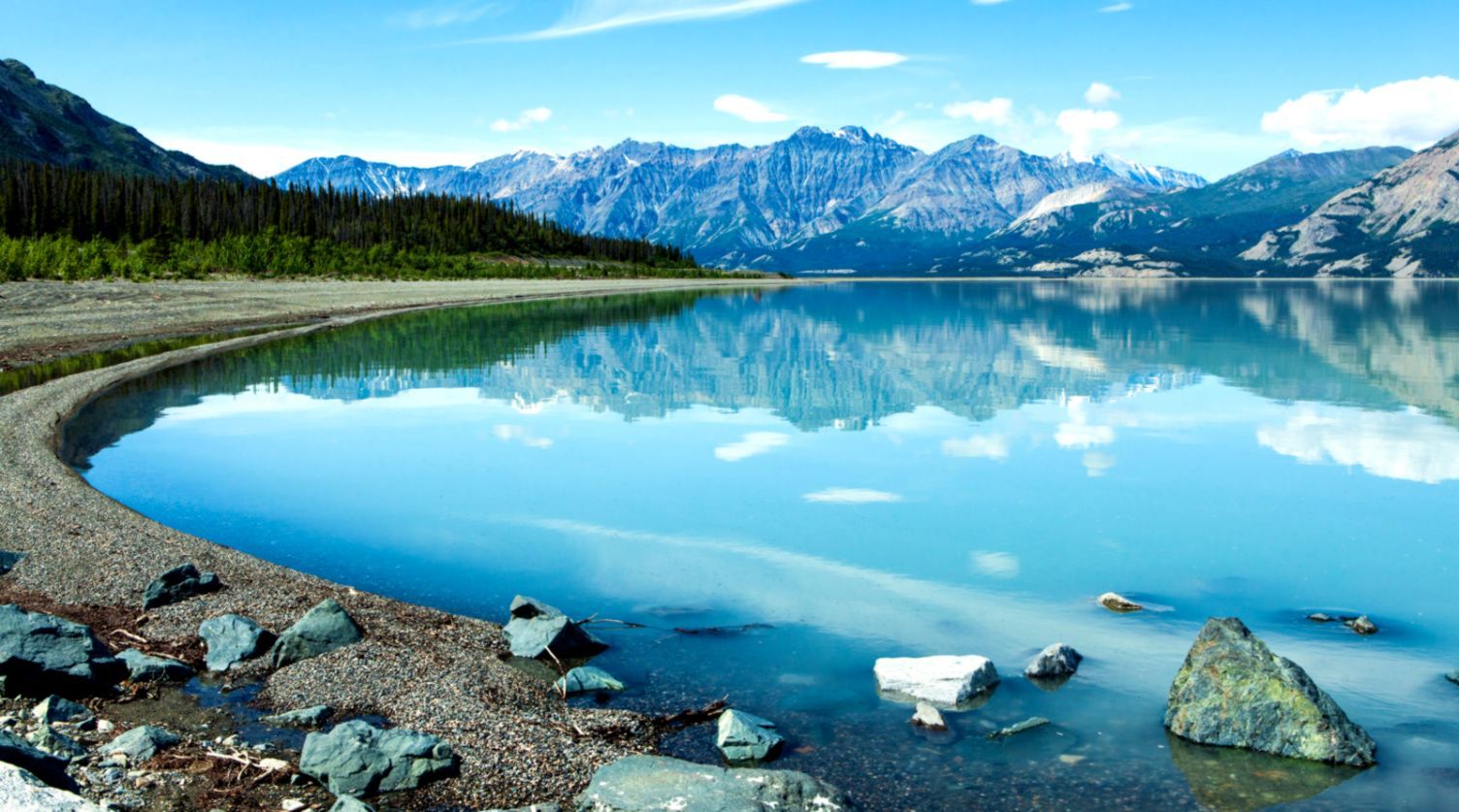 Lago montano con riflessi, 1504x837 720p, Laptop