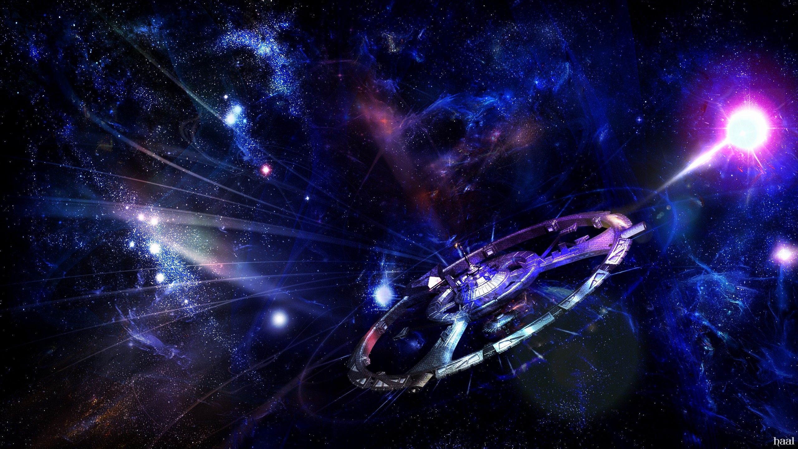 Astronave aliena nello spazio, 2560x1440 2K QHD, PC