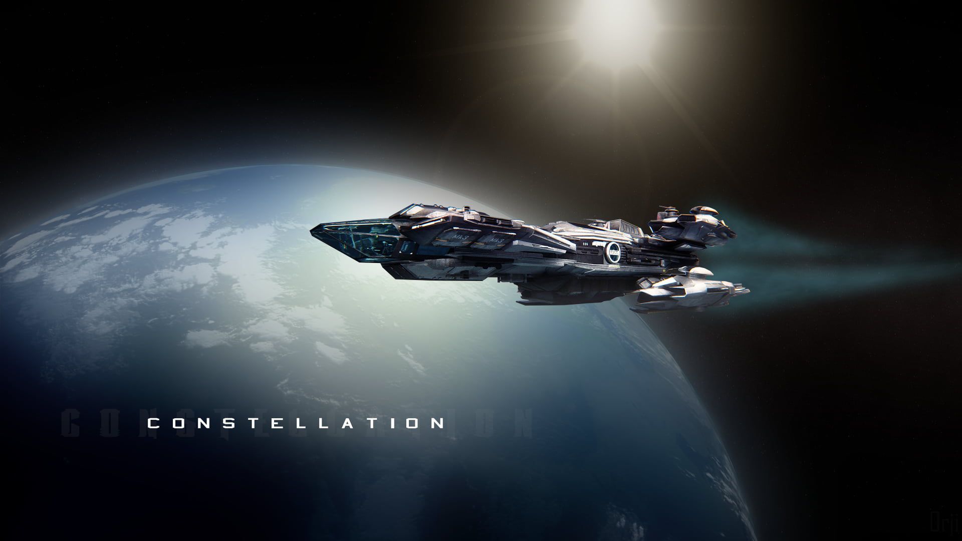Astronave grigia sopra pianeta, Star Citizen, 1920x1080 Full HD, Desktop