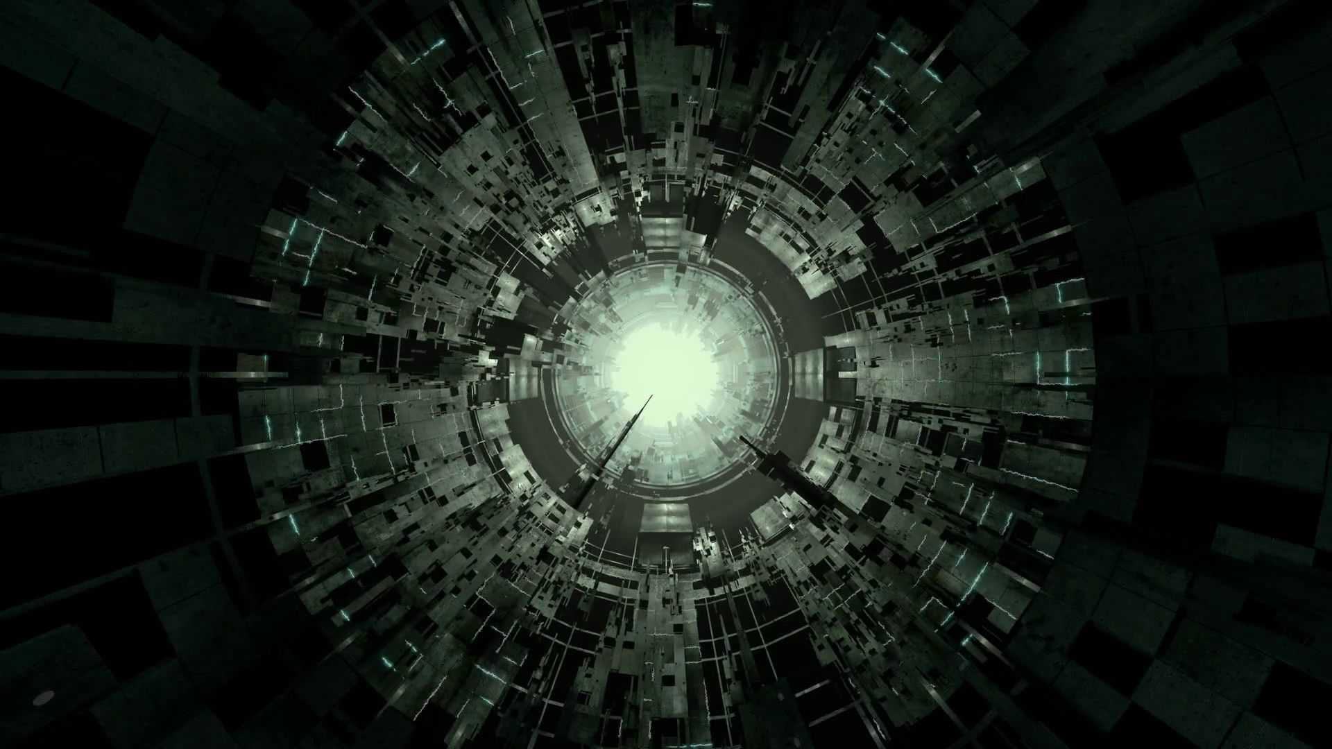 Tunnel astronave aliena verde, 1920x1080 1080p, PC Desktop
