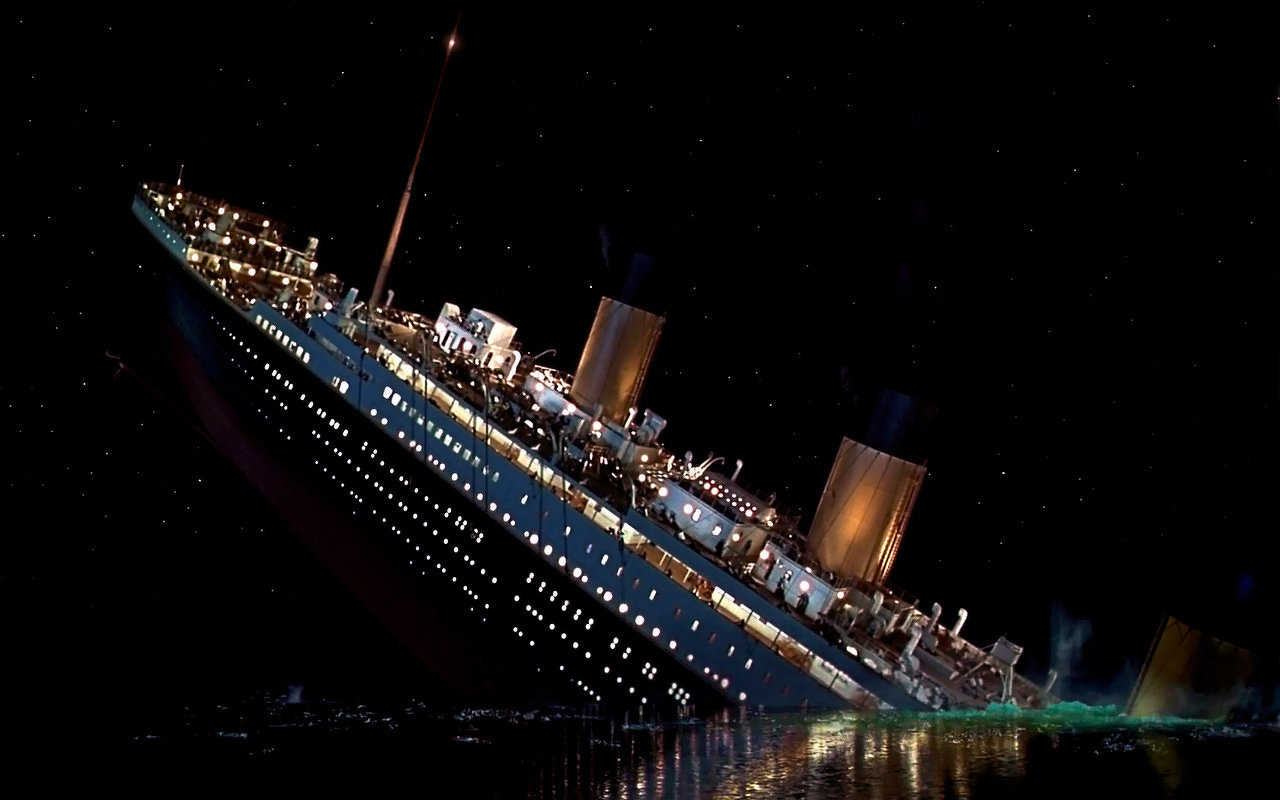 Nave Titanic che affonda, 1280x800 720p, Laptop