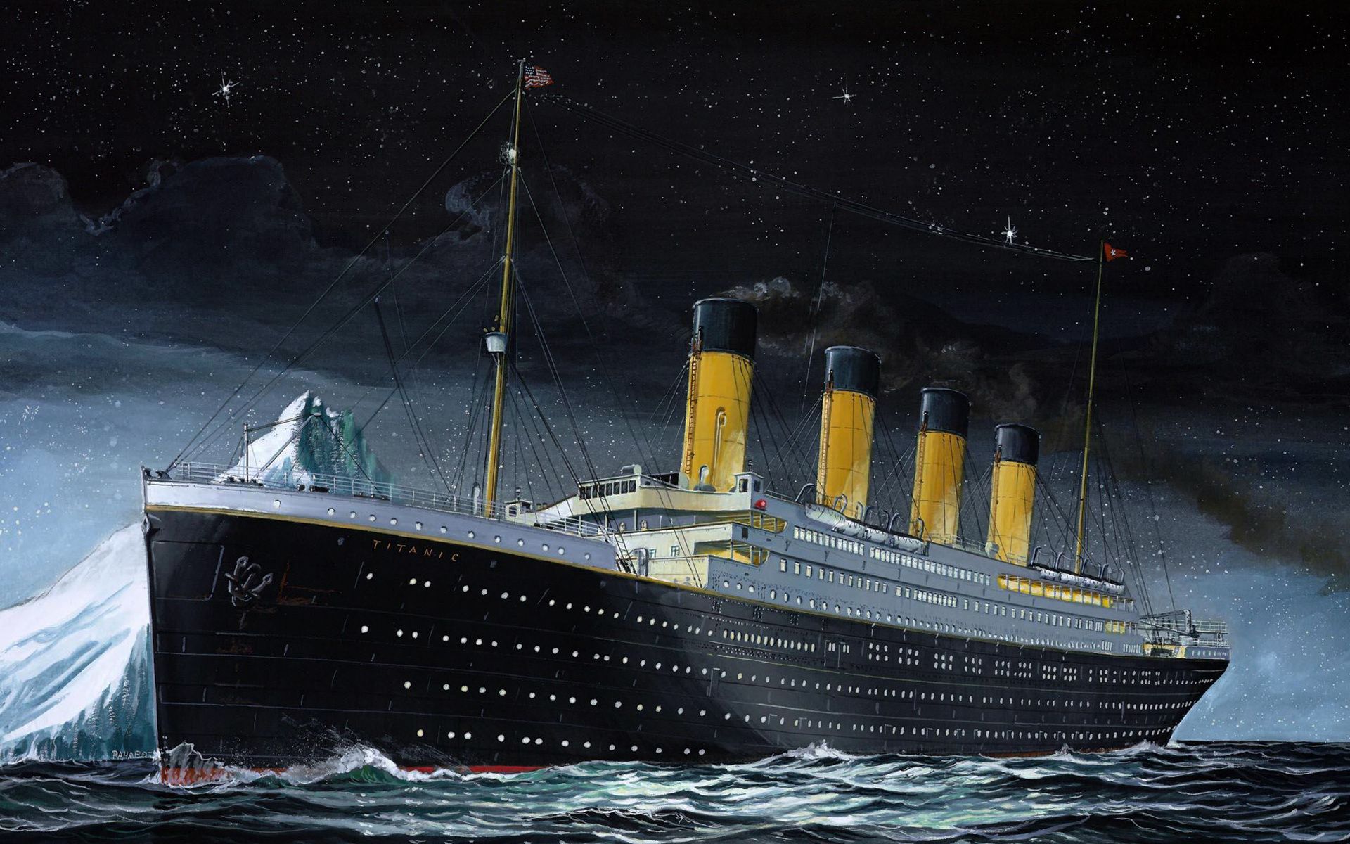 Nave Titanic disegno iceberg, 1920x1200 Full HD+, Laptop