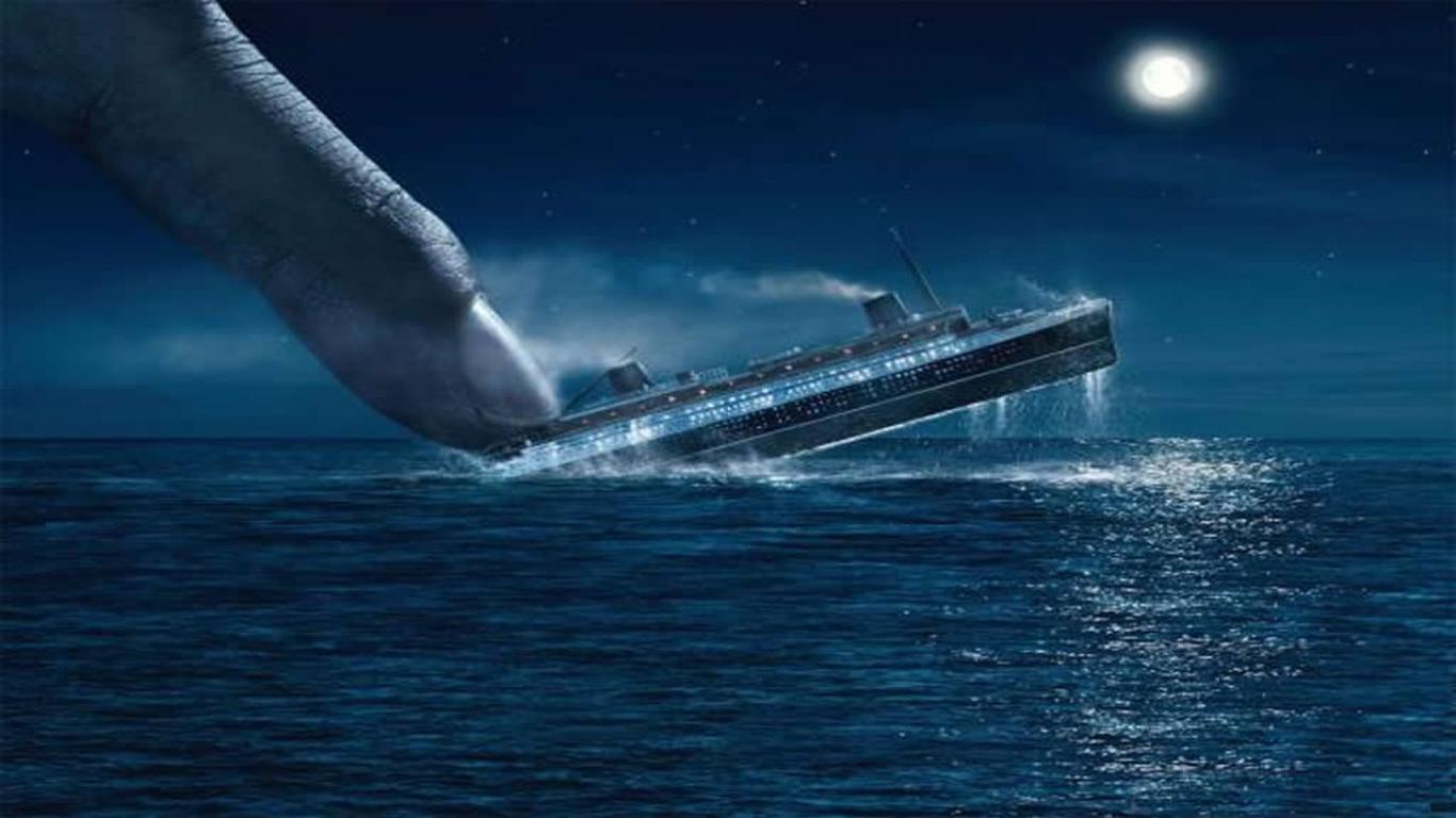 Nave Titanic affondamento notturno, 1366x768 HD, Desktop
