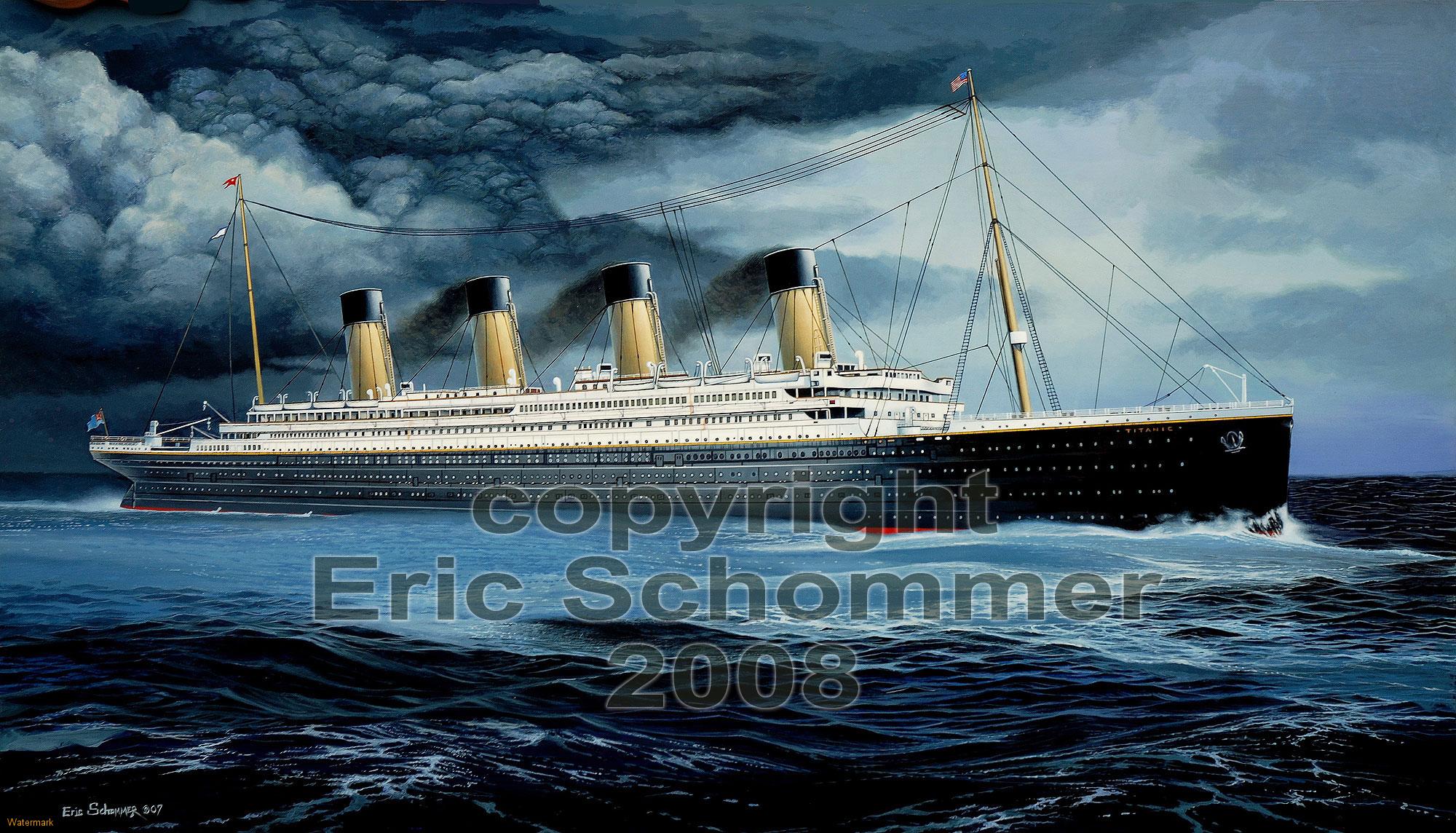 Nave Titanic rendering 3D, 1366x768 HD, Desktop