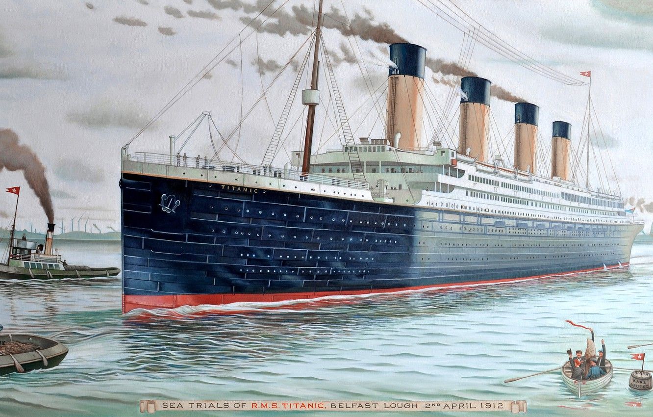 Nave Titanic illustrazione vintage, 1332x850 720p, Laptop