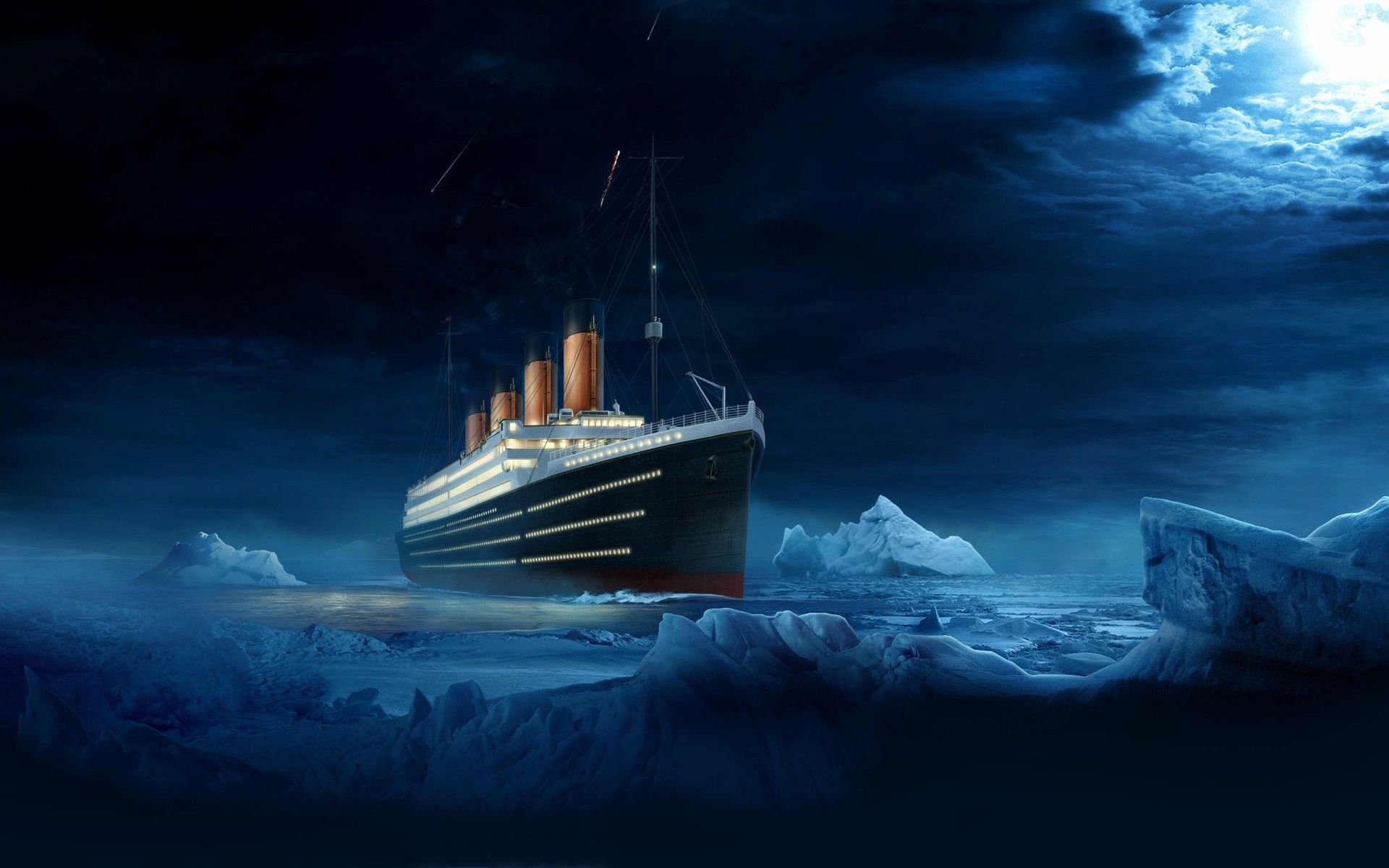 Titanic tra iceberg notte, 1920x1200 Full HD+ WUXGA, Laptop
