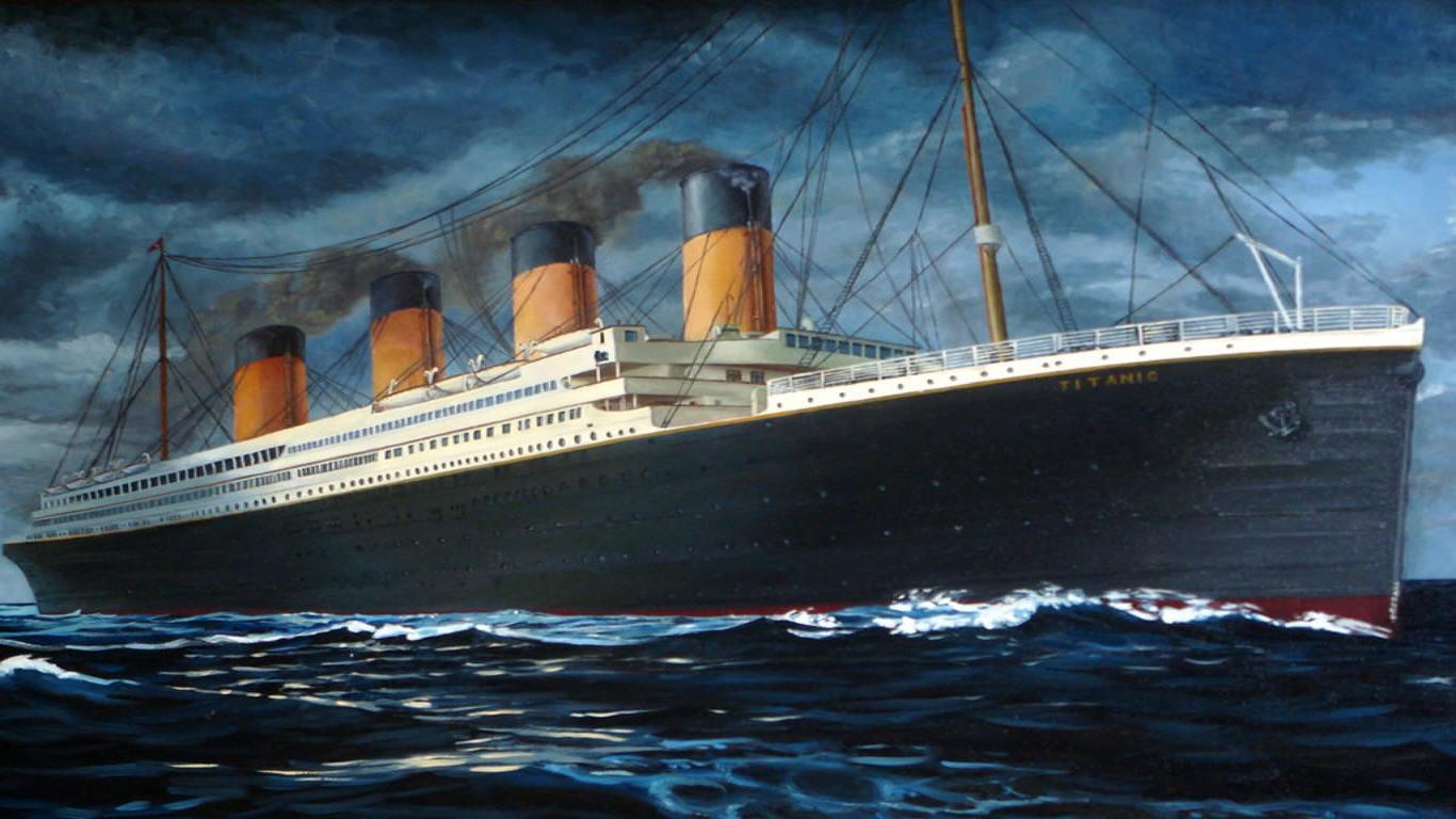 Nave Titanic in mare notturno, 1366x768 720p, iMac