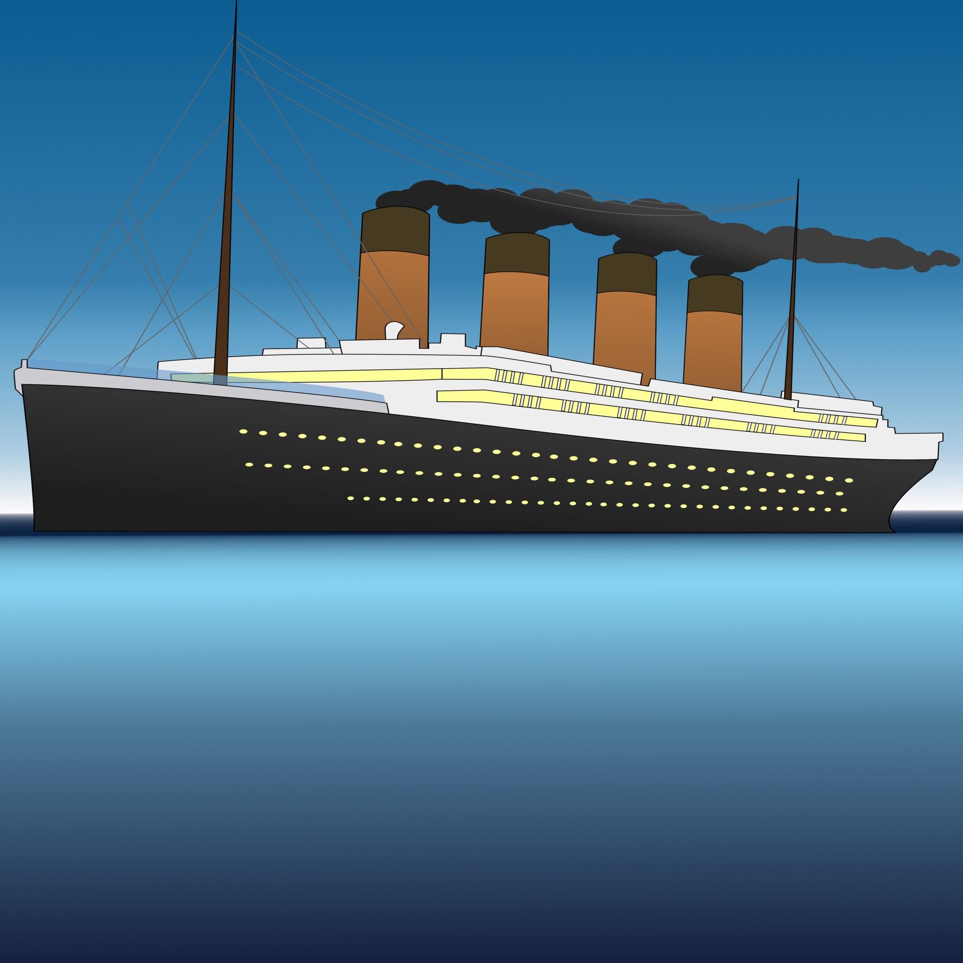 Nave Titanic notte oceano, 1366x768 720p, PC
