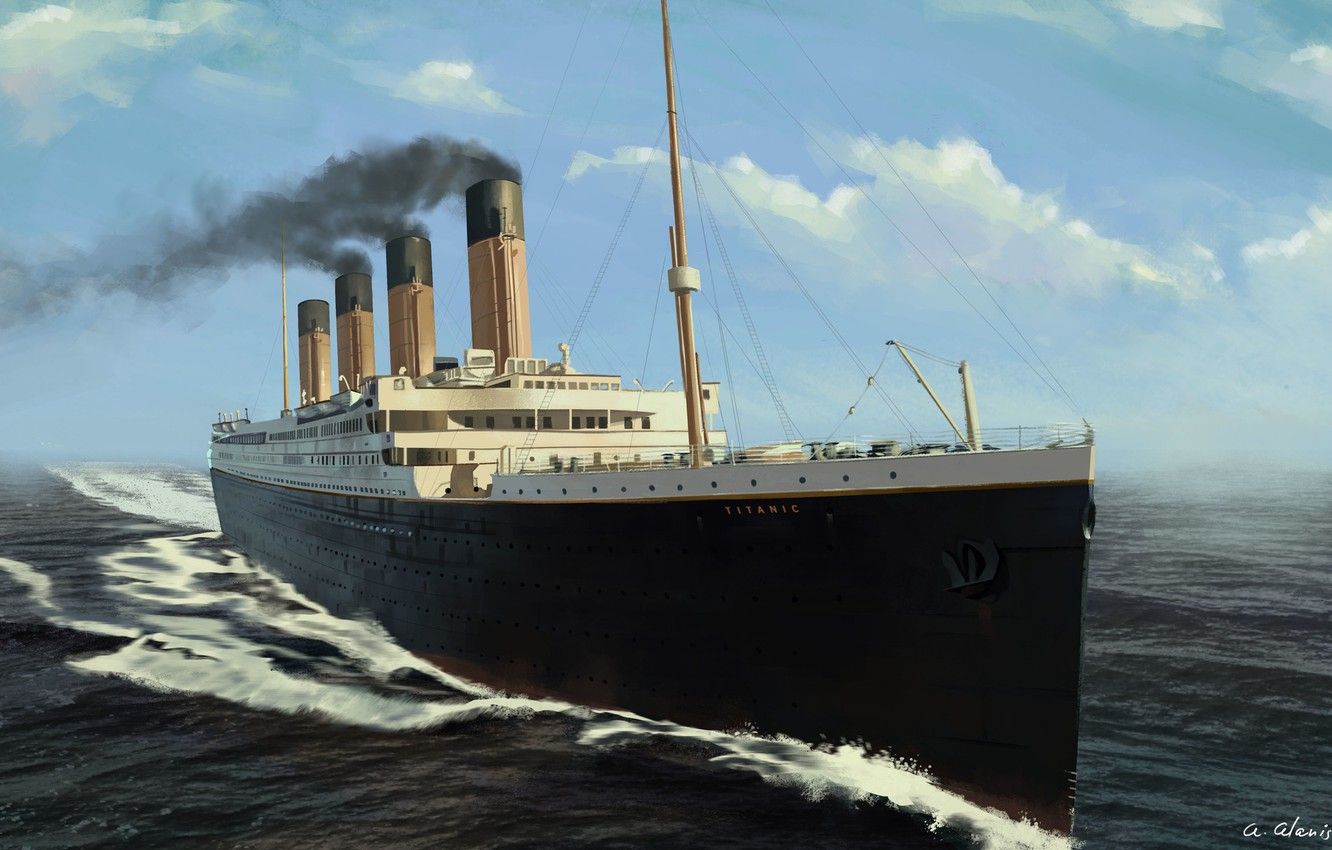 Nave Titanic che affonda notte, 4096x2224 4K, Desktop 4K