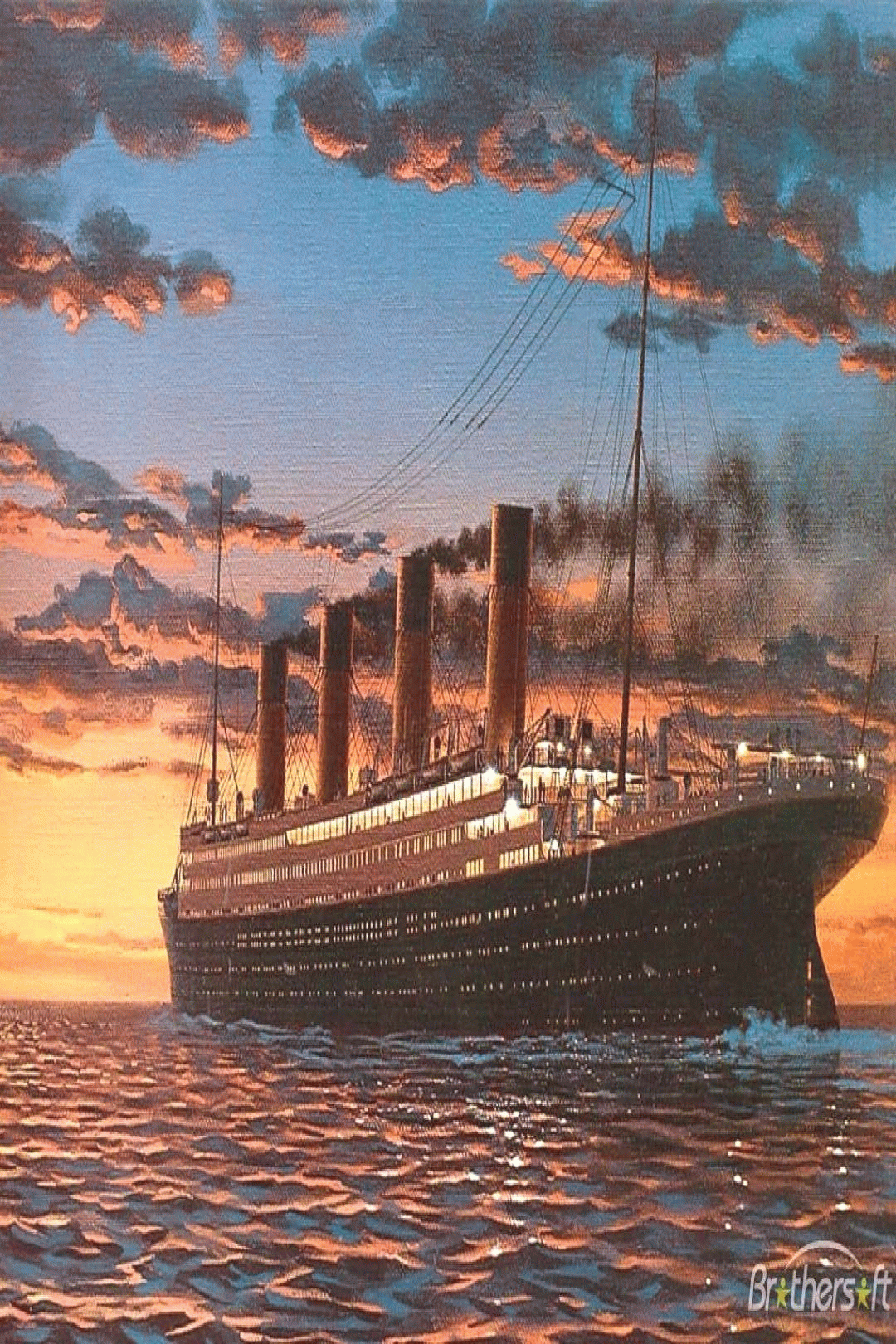 Nave Titanic al tramonto, 1080x1620 Full HD Verticale, Smartphone