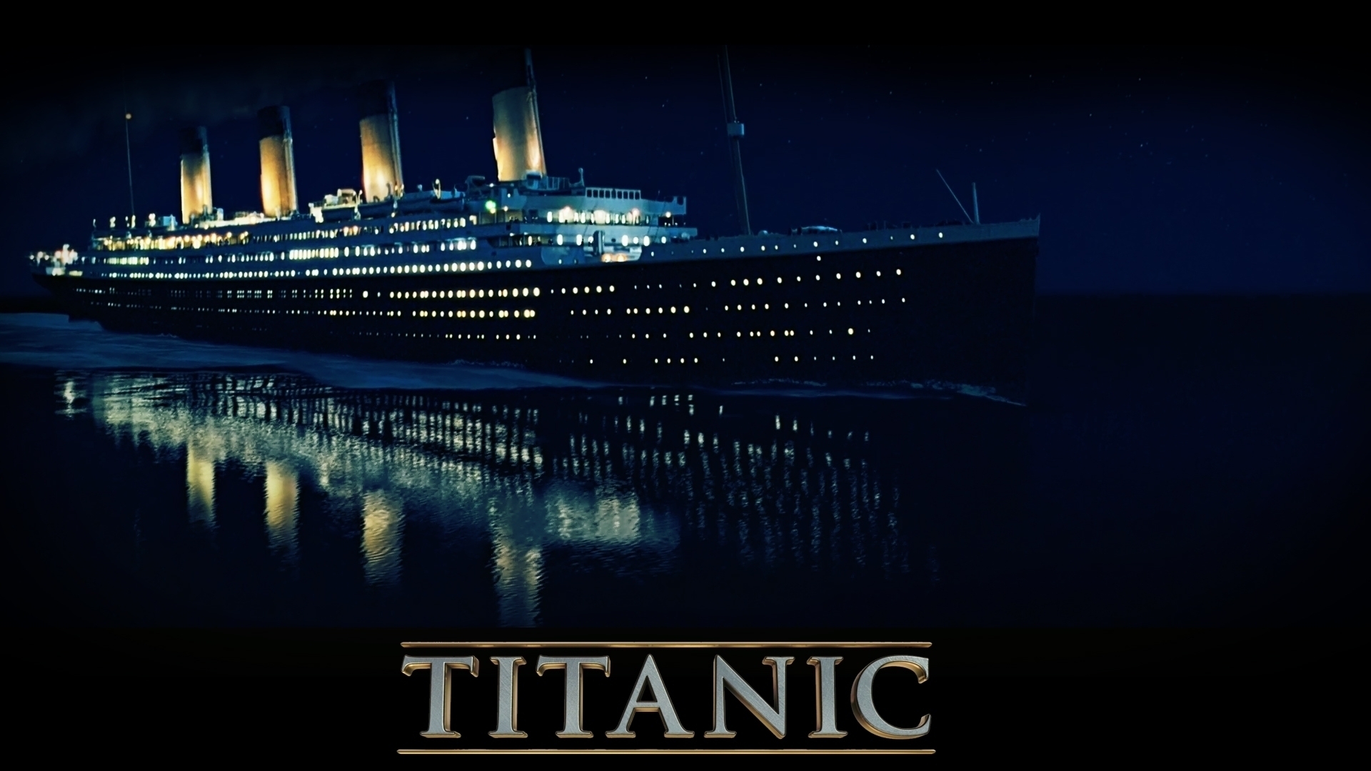 Nave Titanic illuminata di notte, 1920x1080 1080p, Desktop