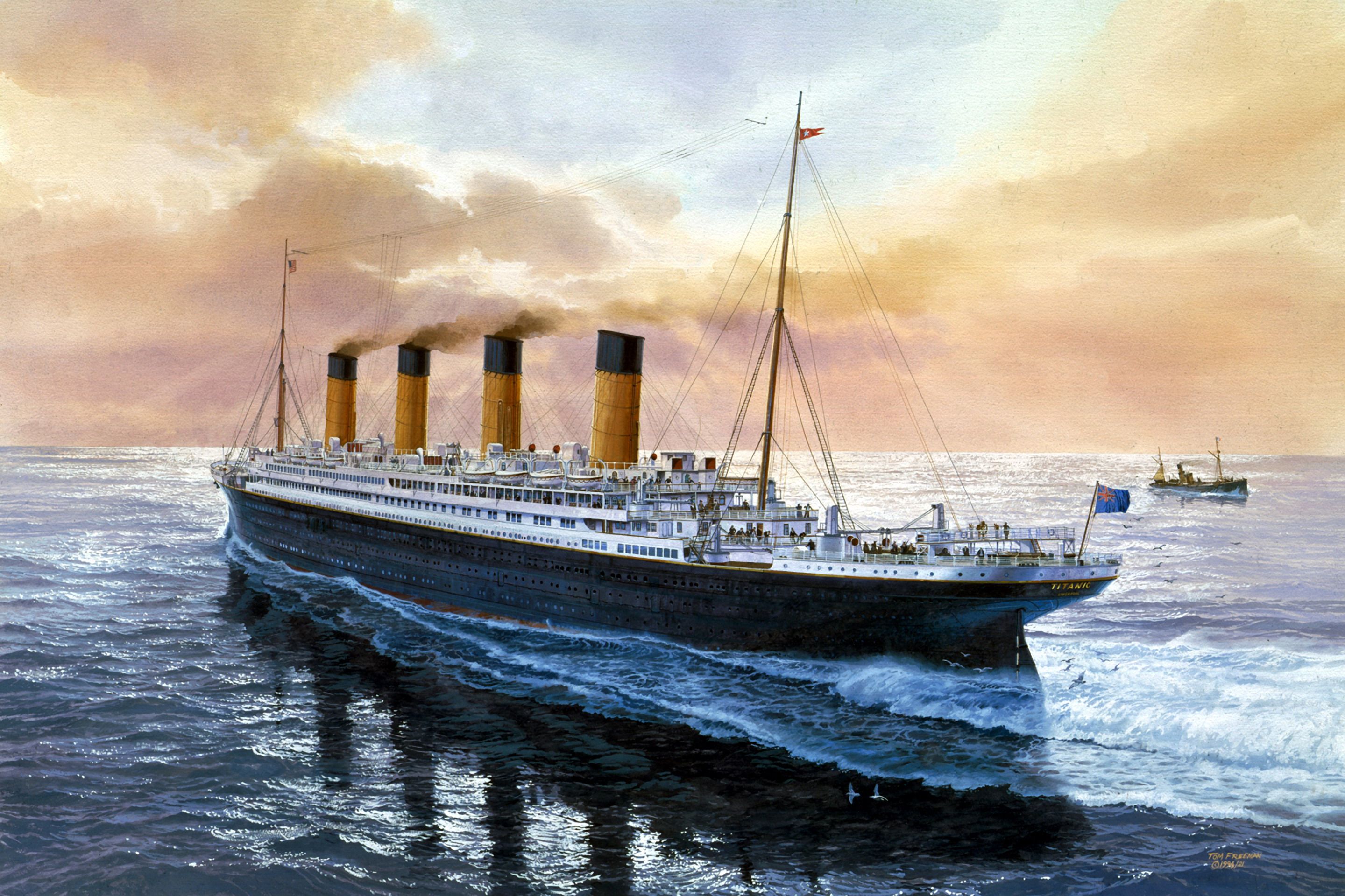 Nave Titanic dipinto mare, 2880x1920 WQXGA, Desktop