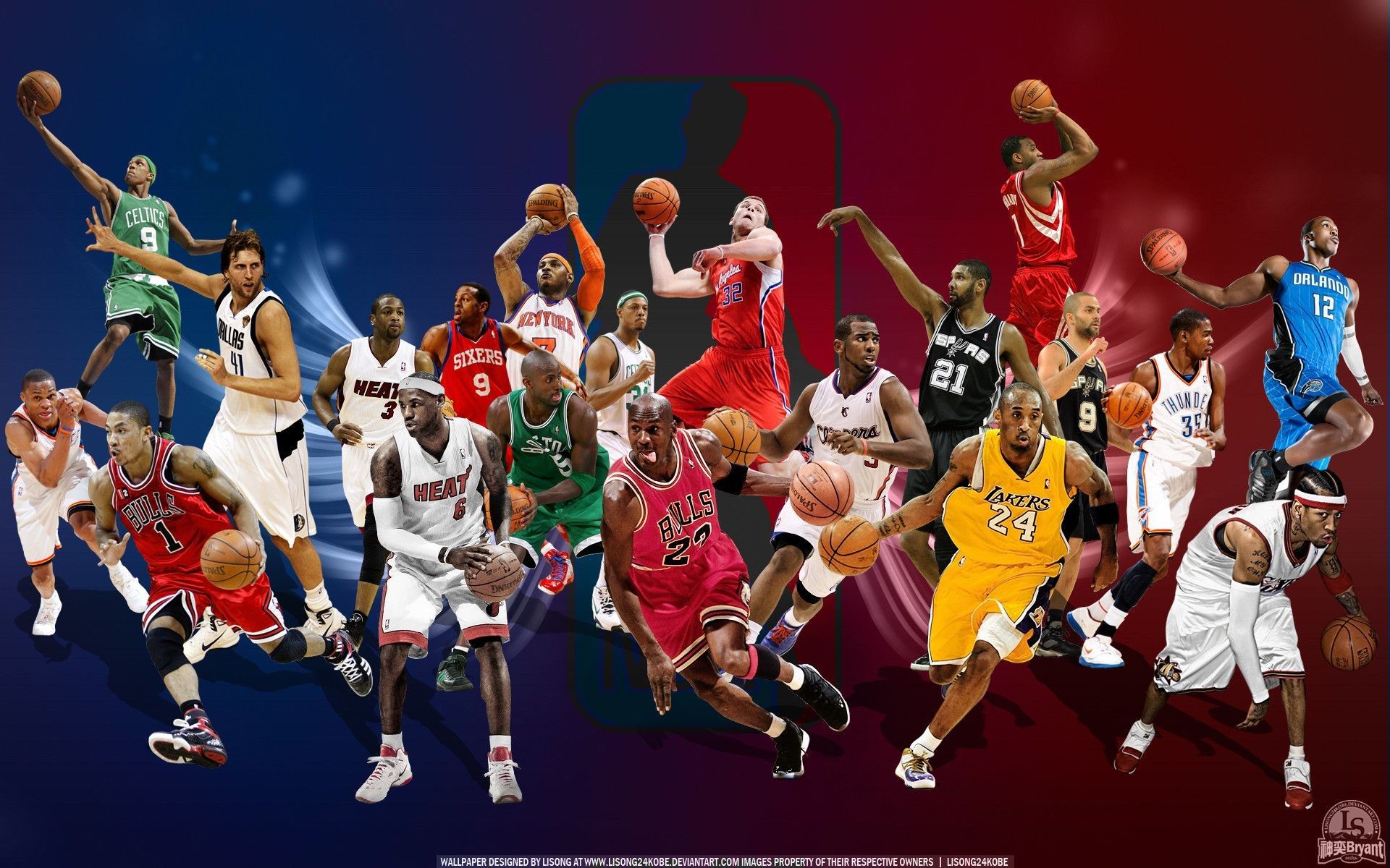 Giocatori NBA collage sfondo, 1920x1200 WUXGA, Monitor Gaming