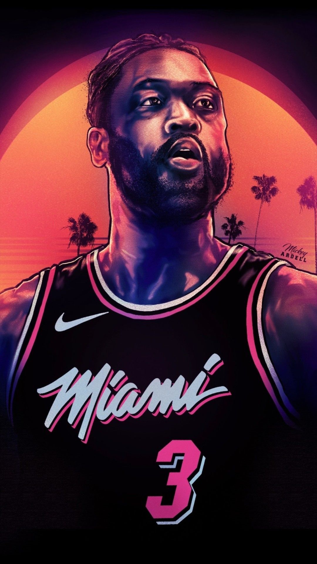 Dwyane Wade Miami Heat art, 1080x1920 Verticale, Samsung Galaxy