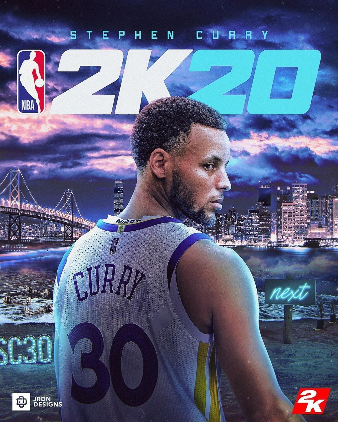 Stephen Curry NBA 2K20, Golden State Warriors, 1080x1350 Verticale, Mobile