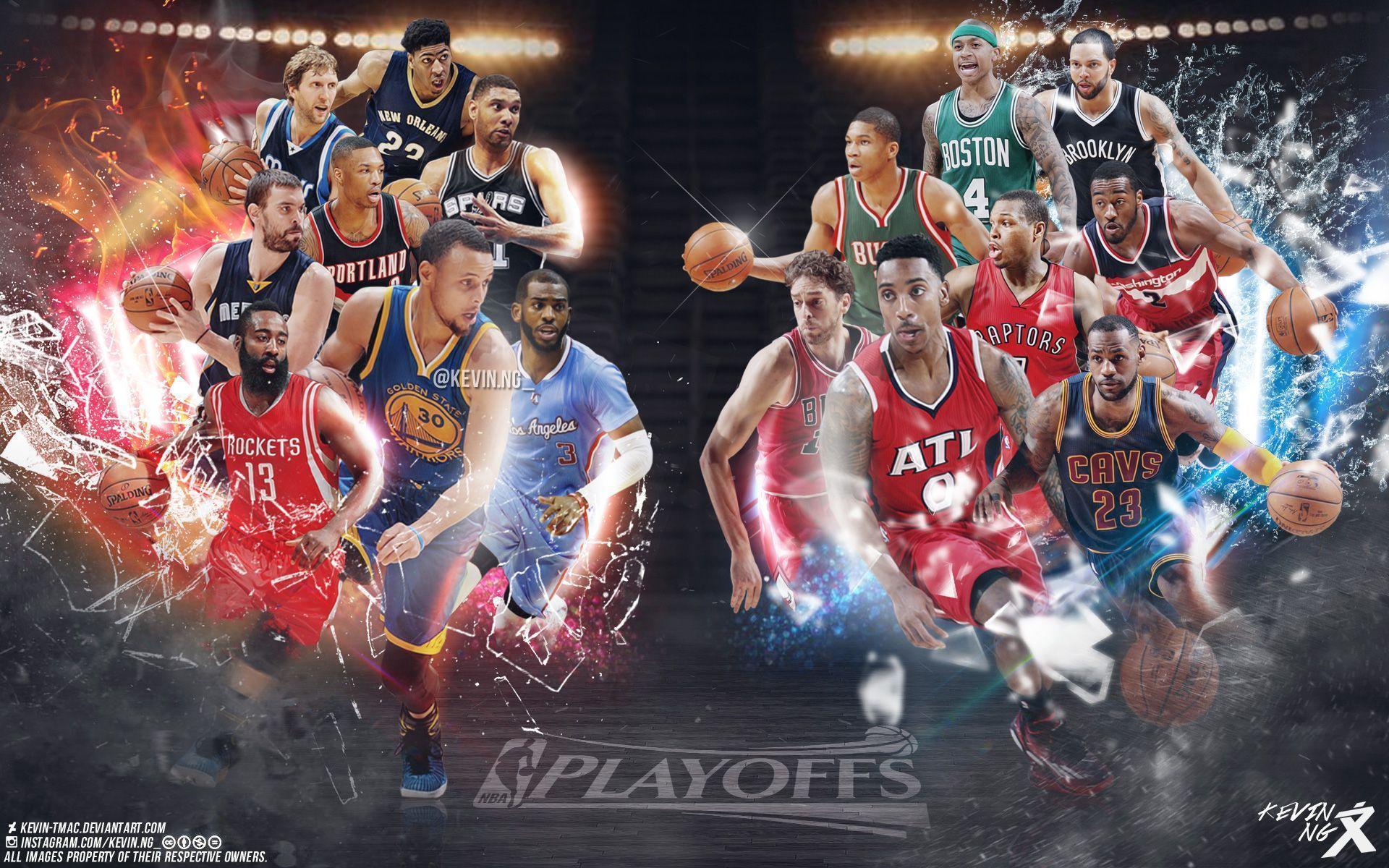 Collage giocatori NBA Playoffs, 1920x1200 WUXGA, Desktop