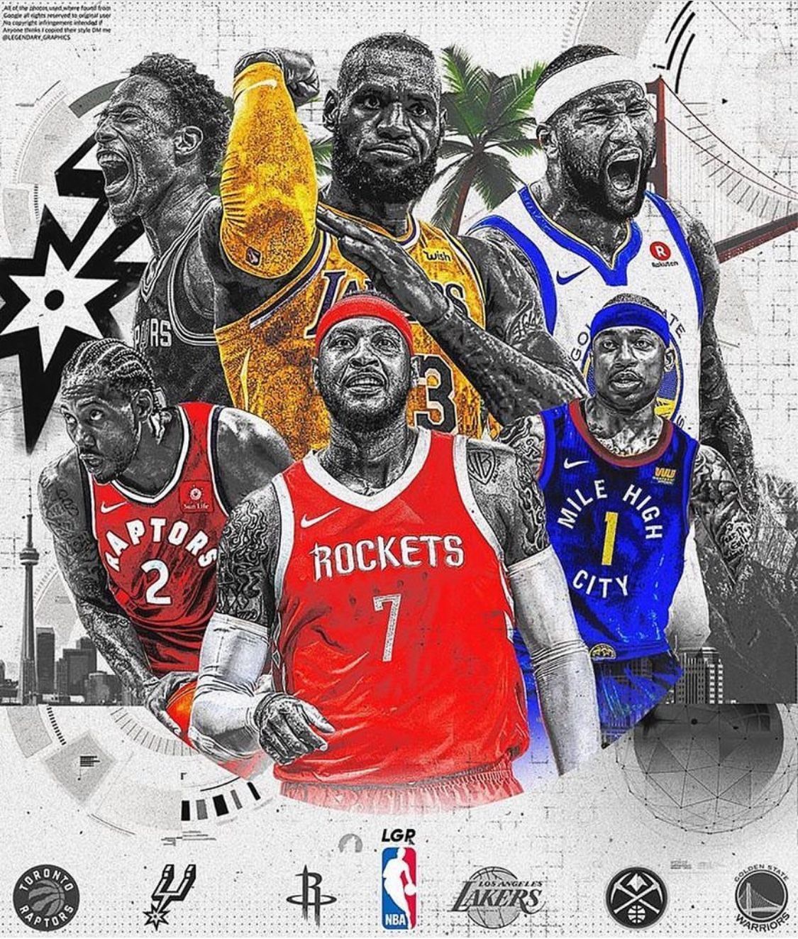 Giocatori NBA All-Star collage, 1125x1323 Full HD Verticale, Google Pixel