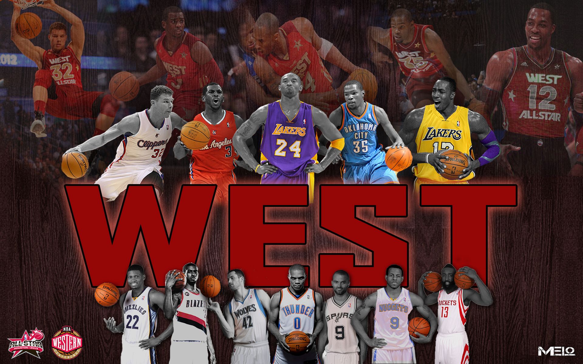 Giocatori NBA All-Star West, 1920x1200 WUXGA, Laptop
