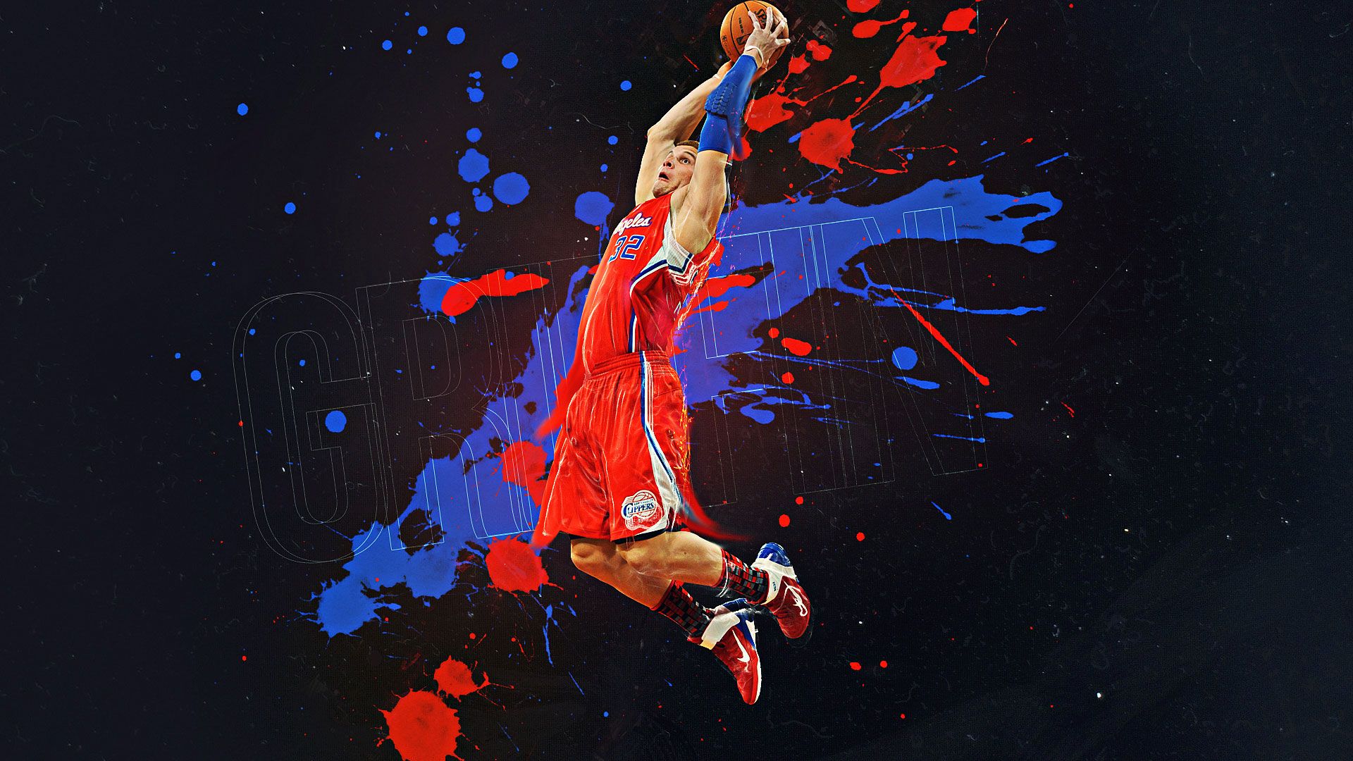 Giocatore basket schiacciata rosso, 1920x1080 Full HD, Desktop