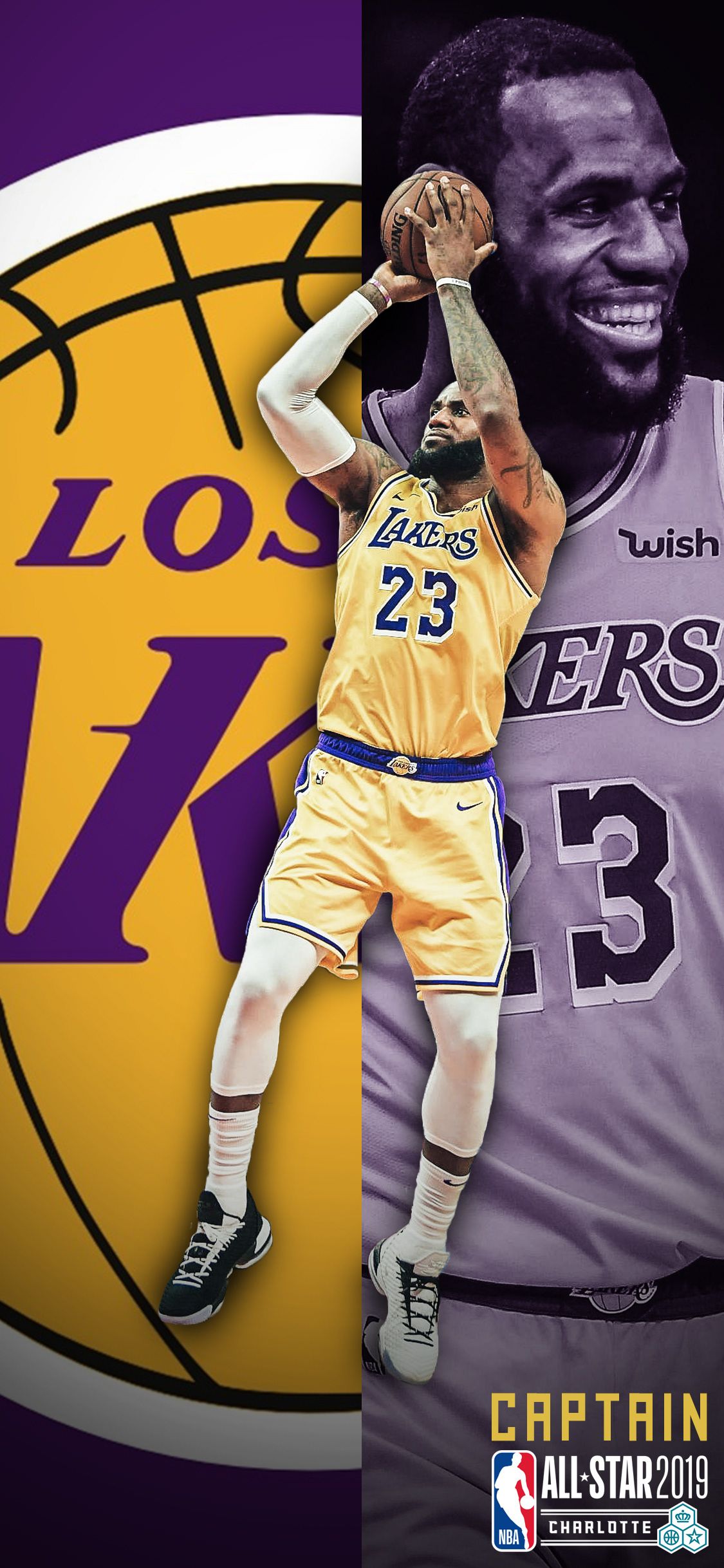 Giocatore basket Lakers numero 23, NBA, 1125x2436 Verticale, Telefono