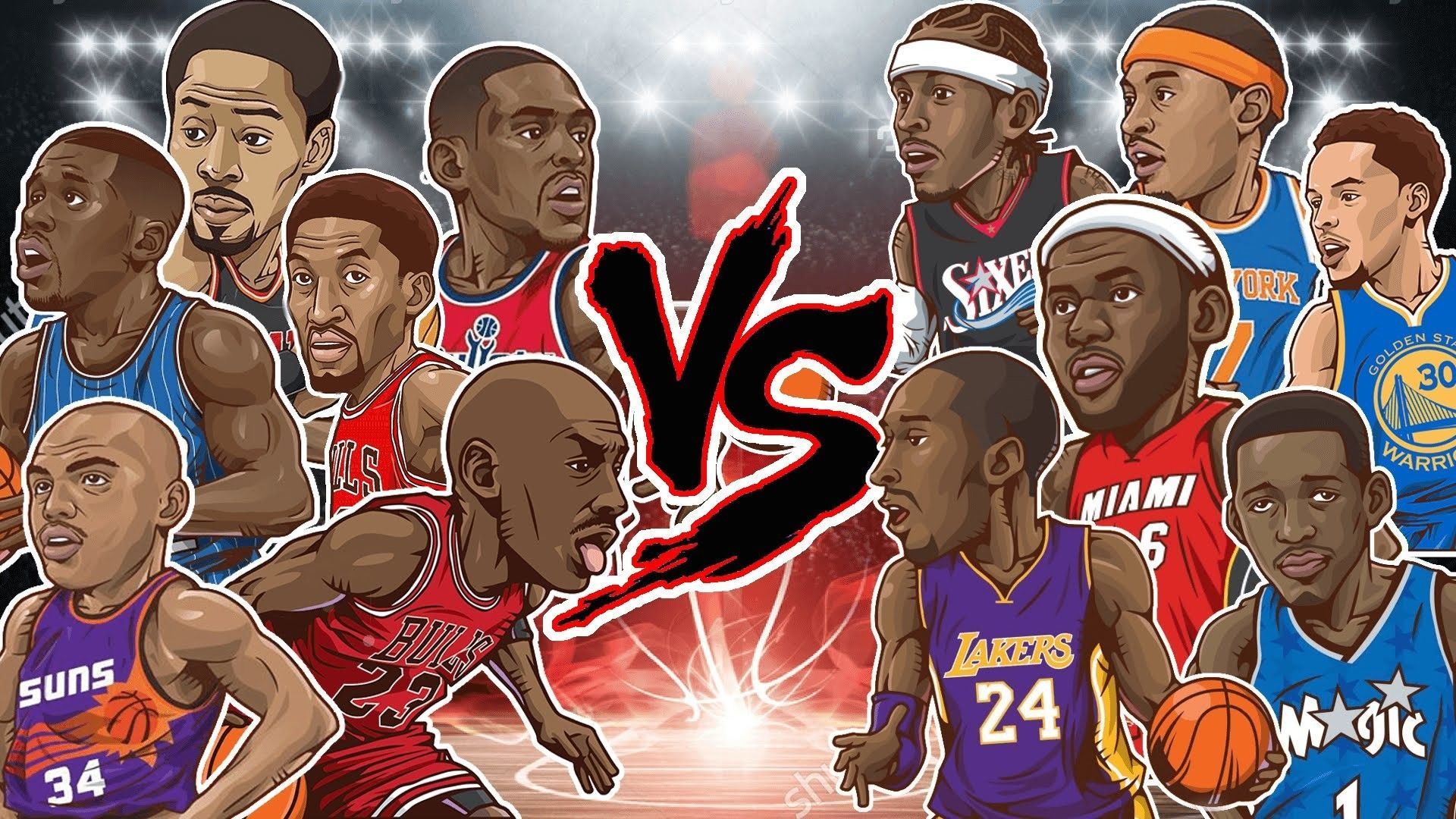 Cartoon giocatori NBA VS, 1920x1080 Full HD 1080p, PC Desktop