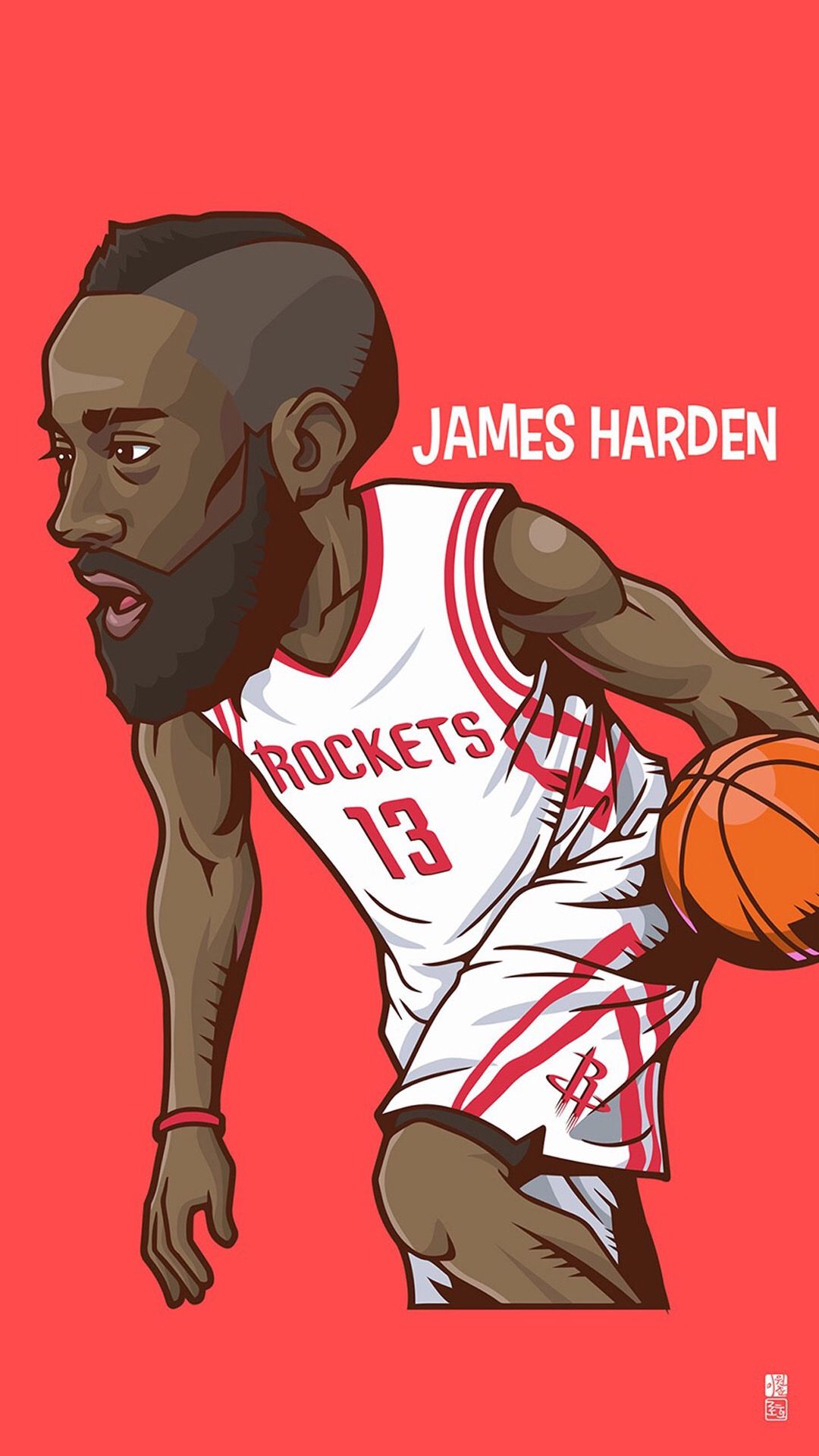James Harden Rockets illustrazione, 1080x1920 Full HD Verticale, iPhone
