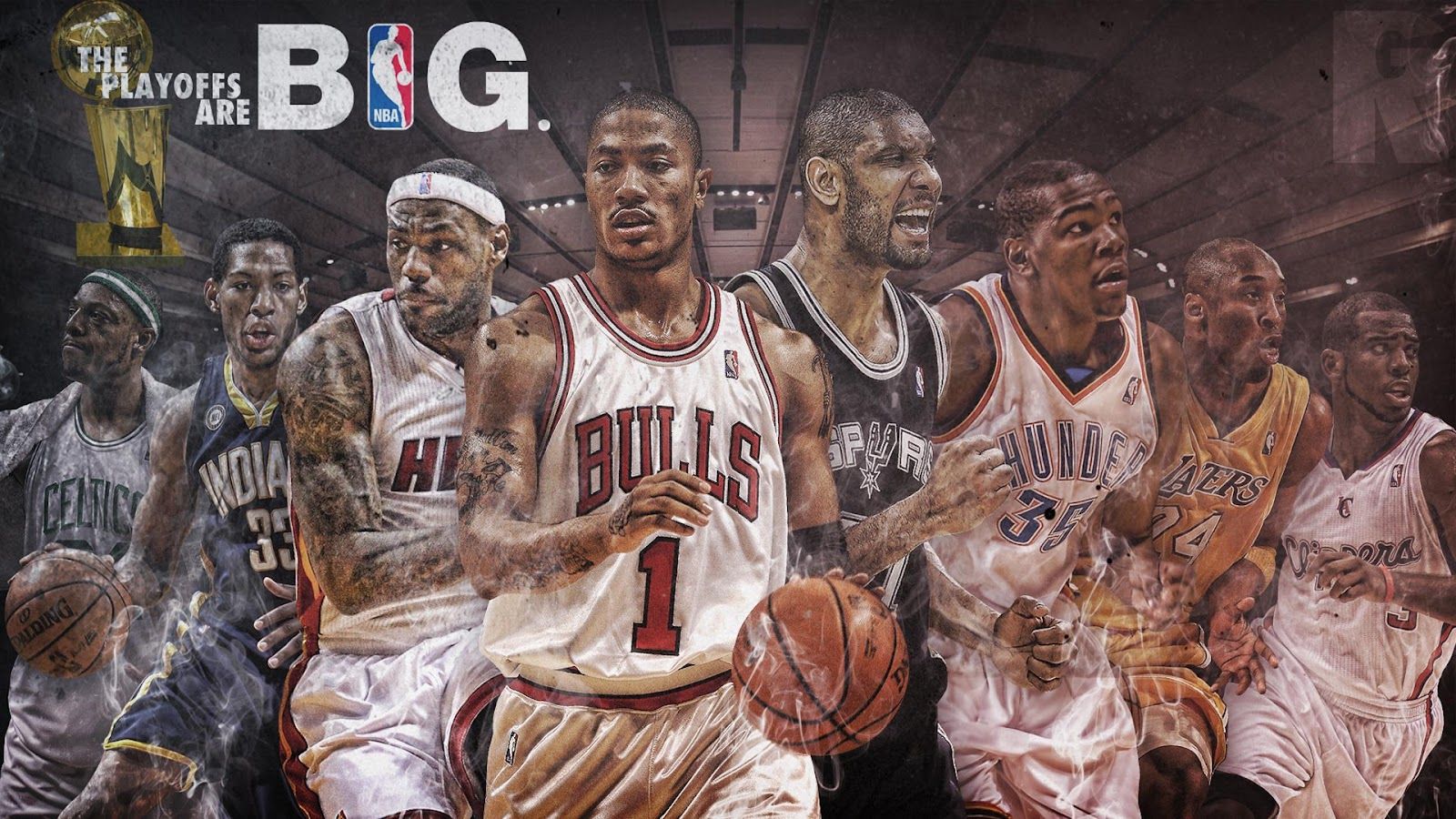 Giocatori NBA collage playoff, 1600x900 900p, Laptop