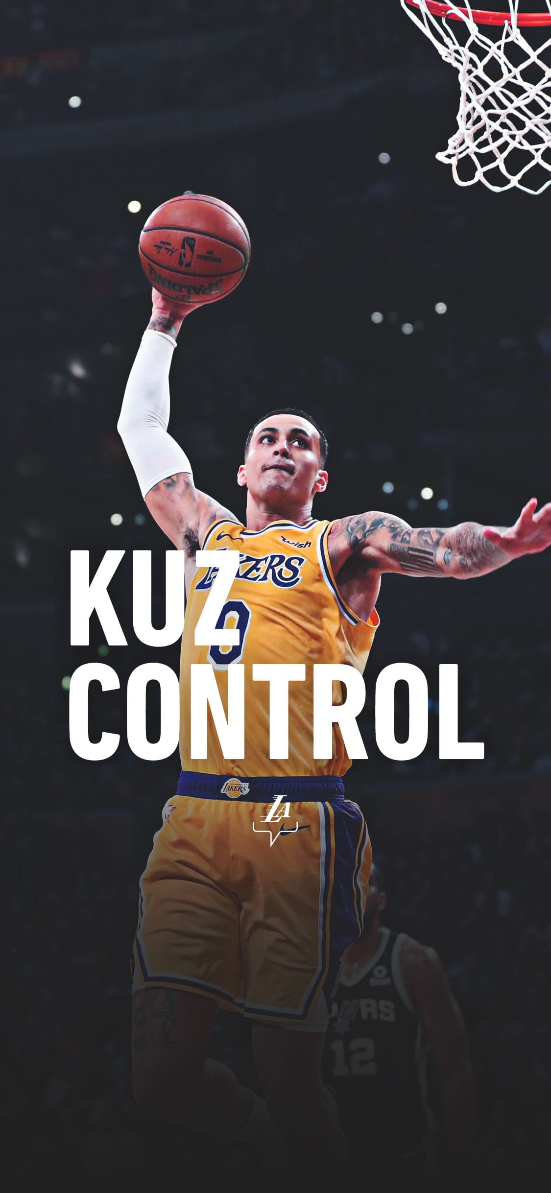Giocatore Lakers Kuzma schiacciata, Los Angeles Lakers, 1125x2436 Full HD Verticale, Smartphone