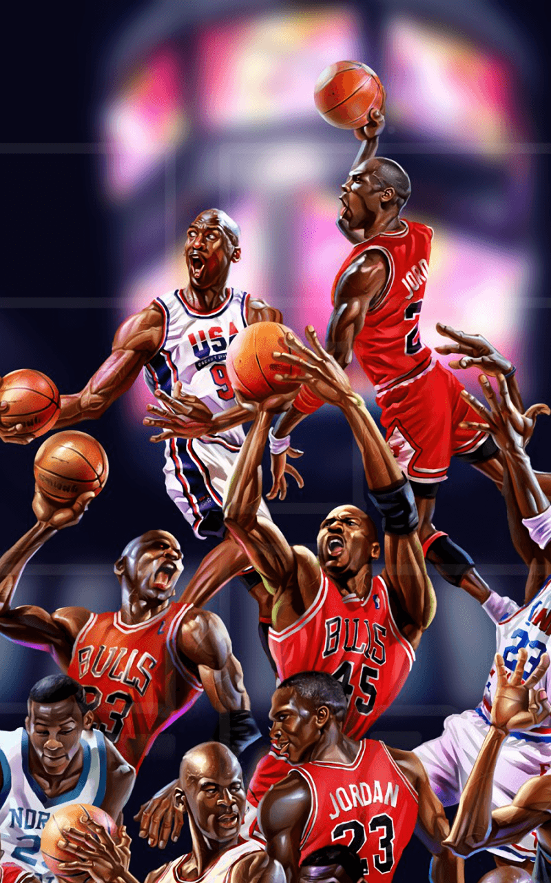 Giocatori NBA collage Jordan, 800x1280 Full HD Verticale, Google Pixel