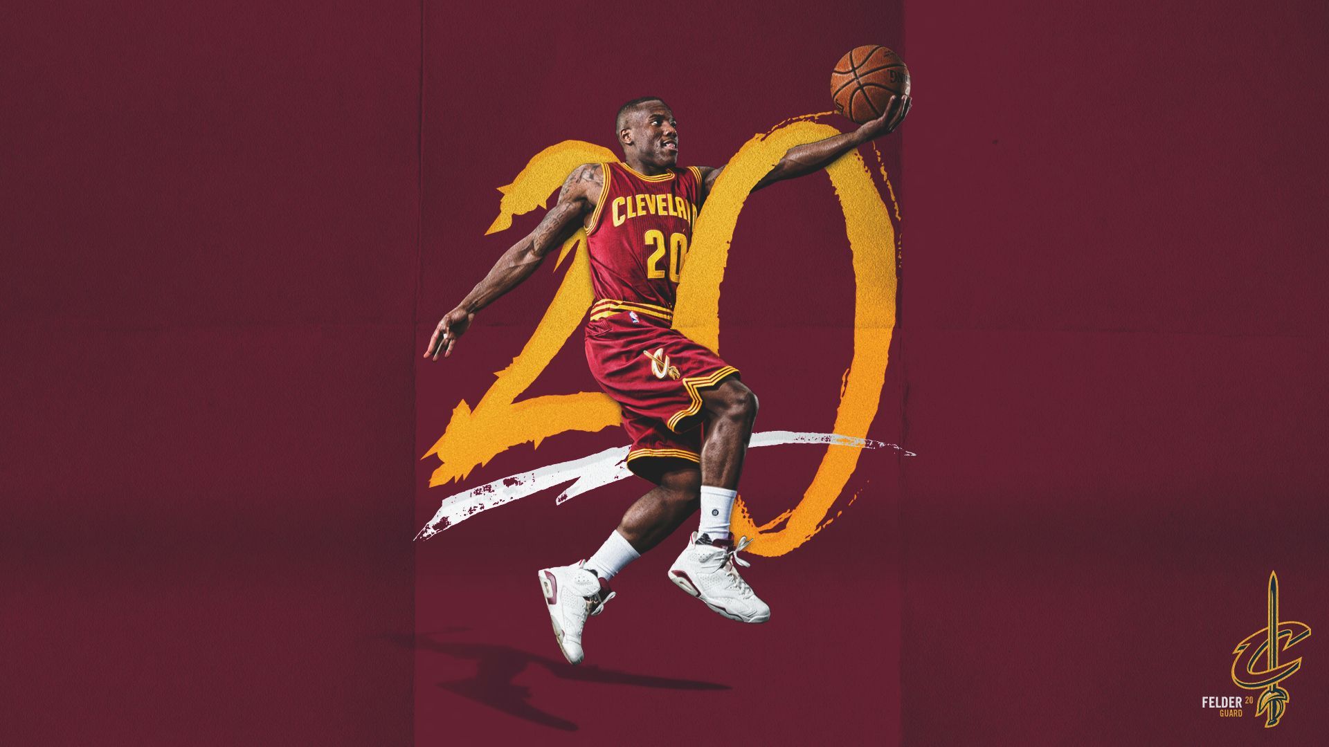 Giocatore NBA Cleveland numero 20, basket americano, 1920x1080 Full HD, PC