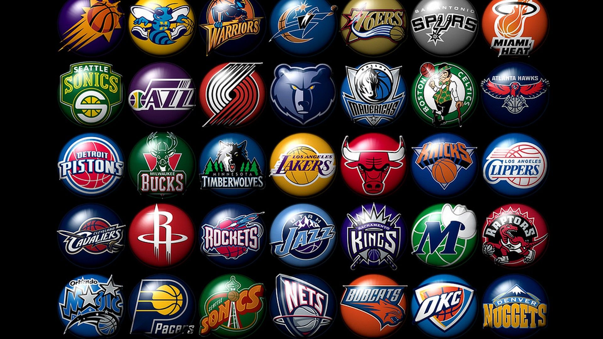 Loghi squadre NBA, 1920x1080 Full HD, Desktop
