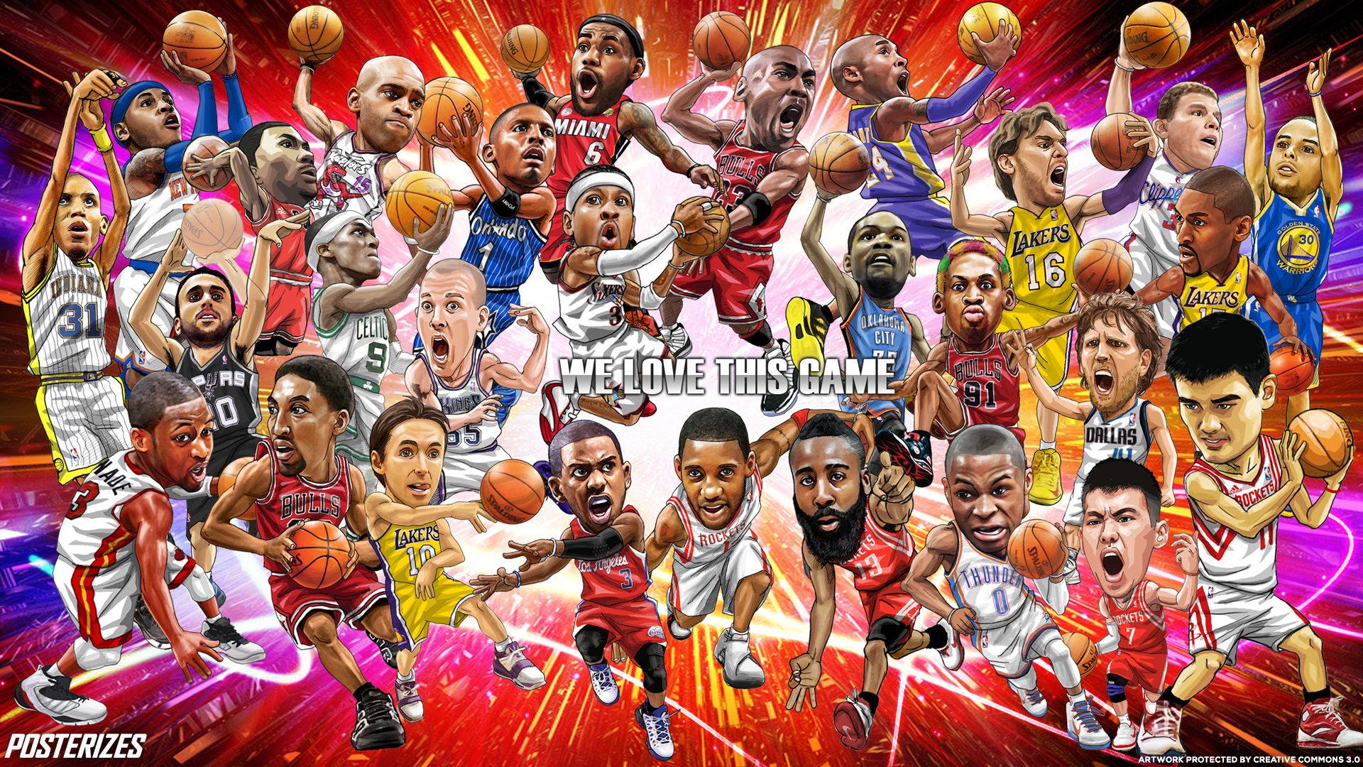 Collage giocatori NBA basket, 1920x1080 1080p, PC Desktop